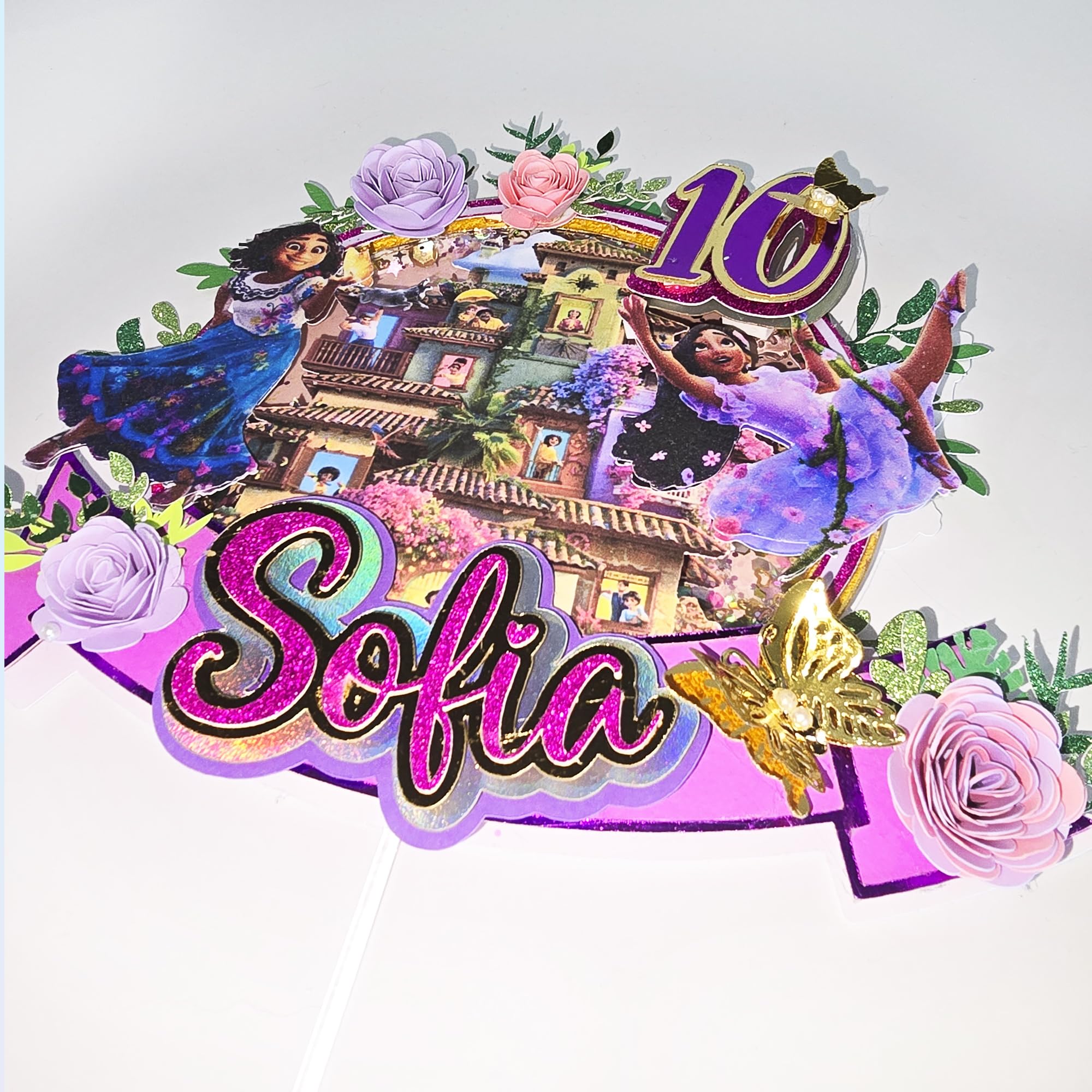 Personalized 3D Glitter Cartoon Cake Toppers for Children's Birthdays