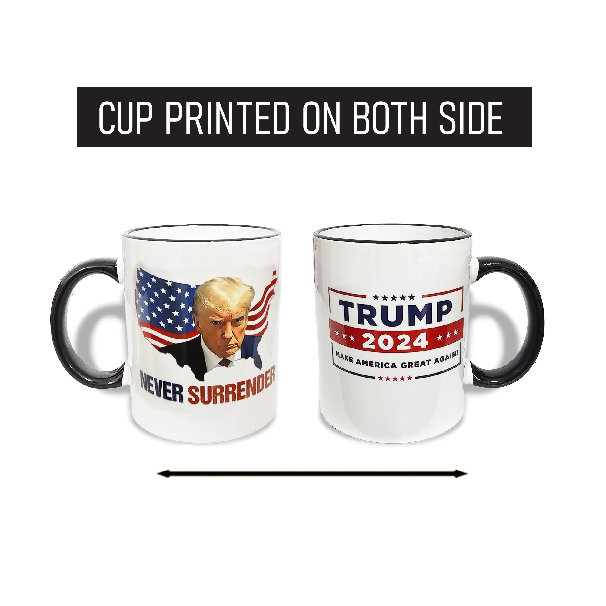 Trump Coffee Mugs, Double Sided Printing, Ceramic, Gift Box, Birthday Gifts for Men, Women, Dad, Friends.
