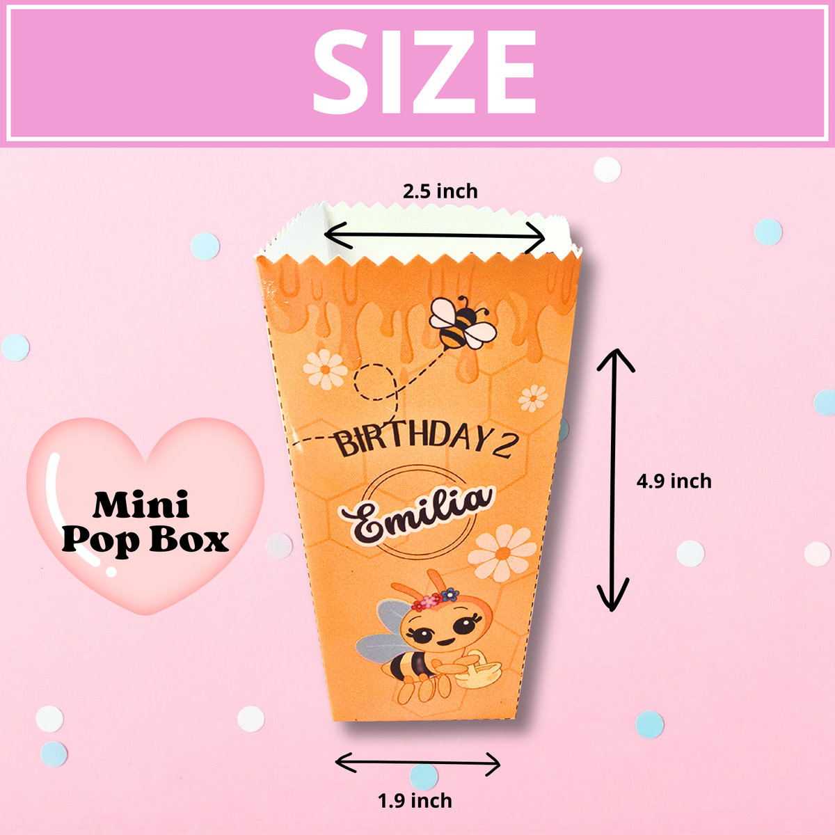 Mini Pop Box Personalizadas - Cajitas de Palomitas para Fiestas
