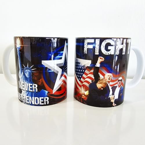 Trump Coffee Mugs, Double Sided Printing, Ceramic, Gift Box, Birthday Gifts for Men, Women, Dad, Friends.