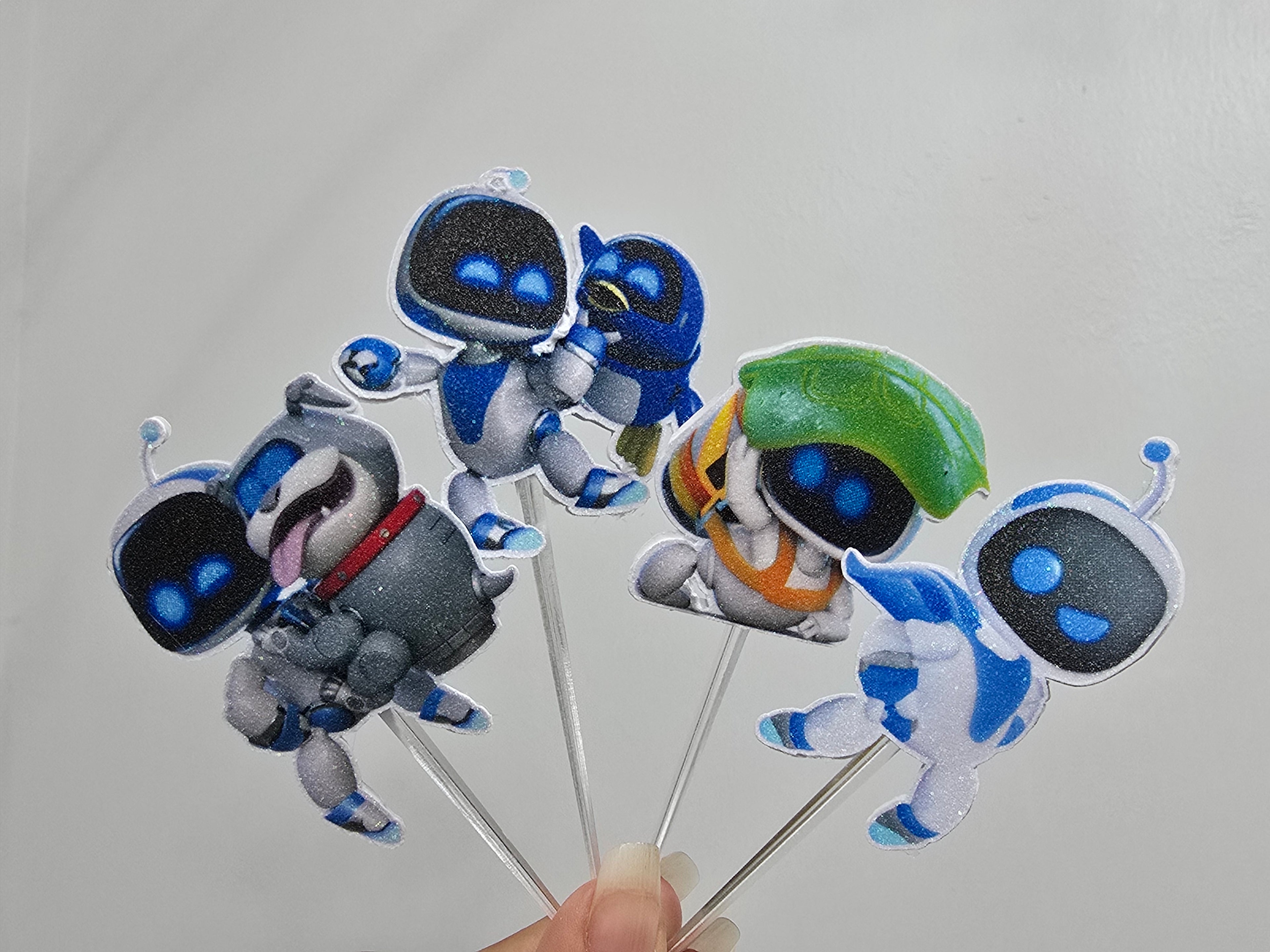 12-24 Pcs Glitter Cupcake Toppers. 12 Design astrobot Cupcake Toppers. Food Decoration, Picks for Party Supplies