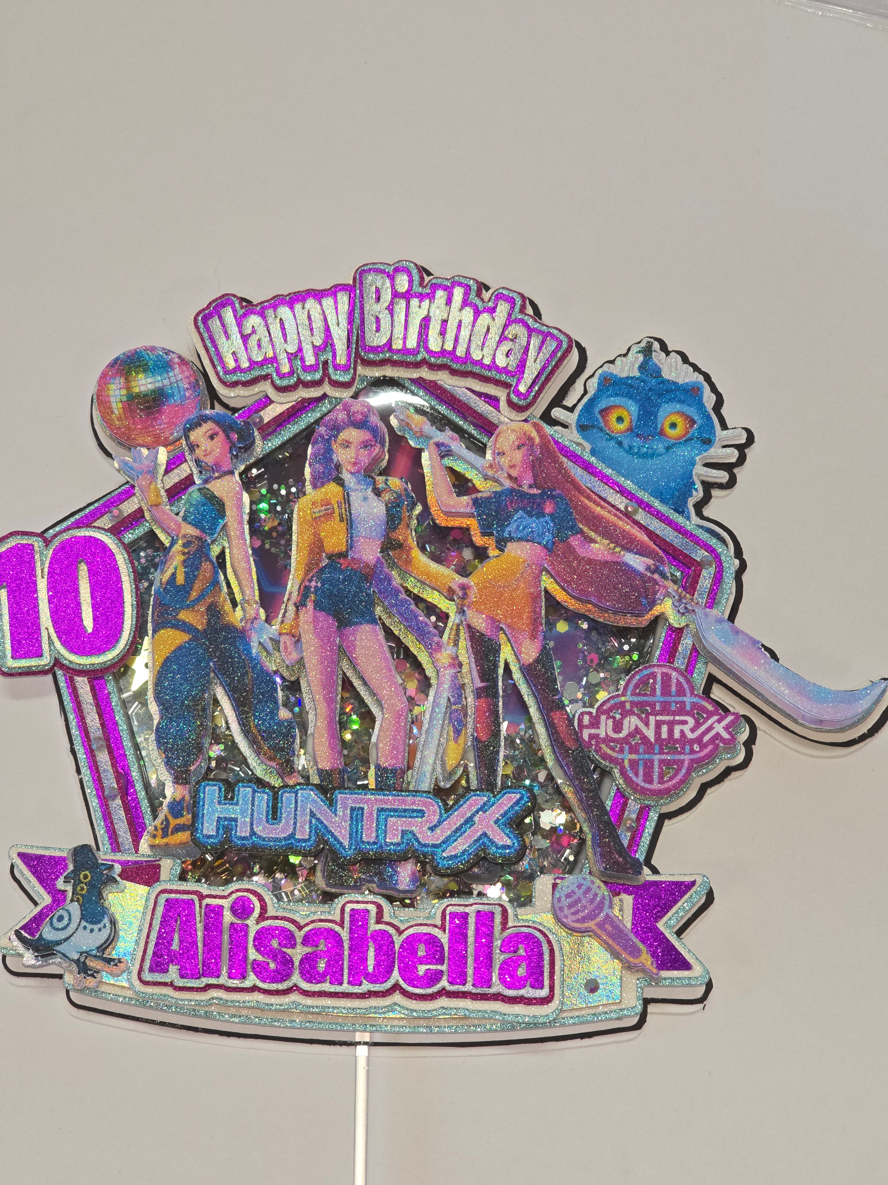 Personalized 3D Glitter Cake Topper k pop