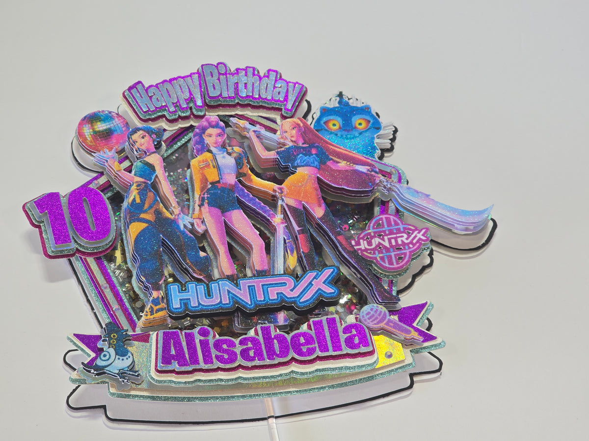 Adorno para tarta con purpurina 3D personalizado ASTROBOT