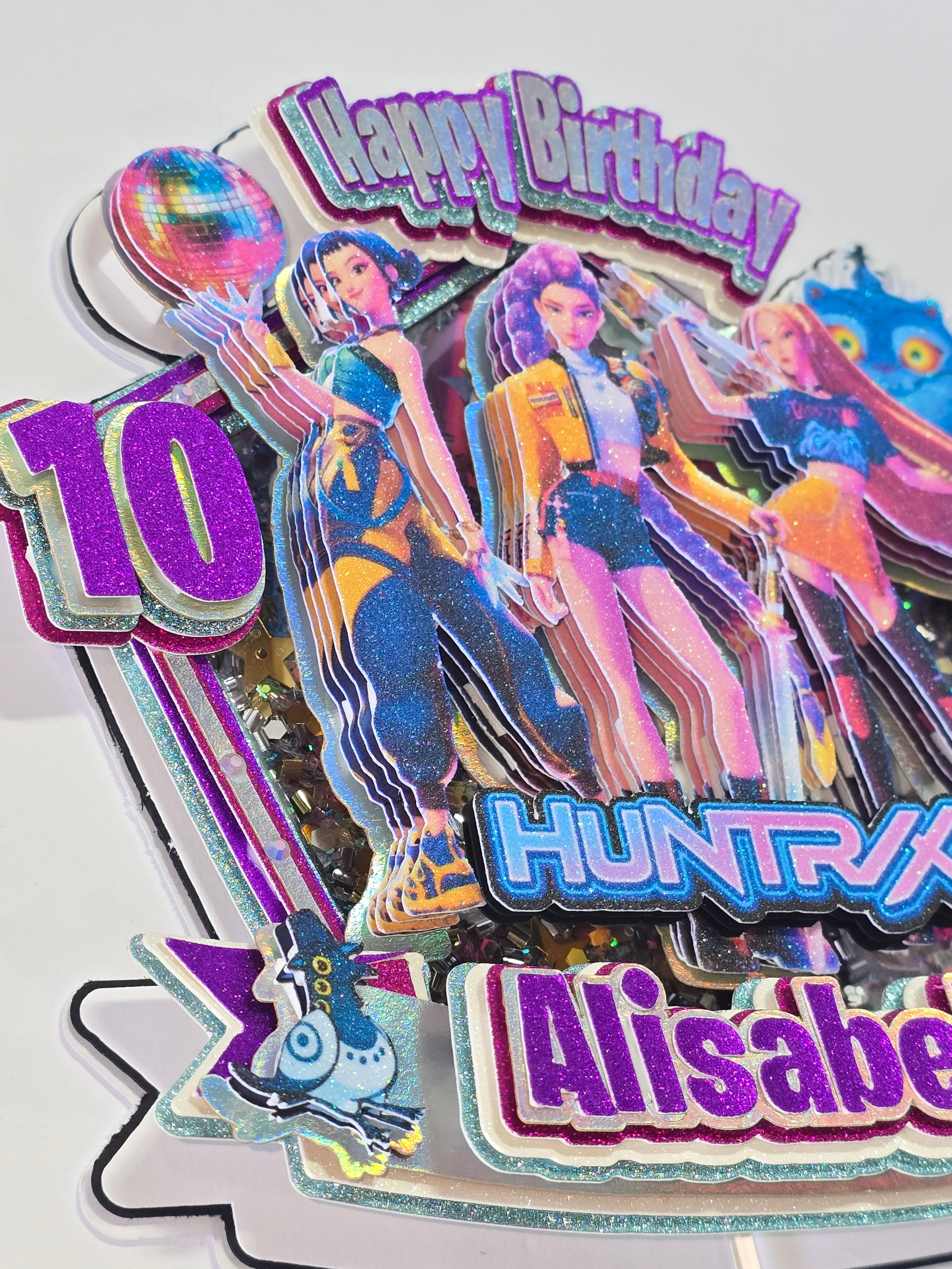 Personalized 3D Glitter Cake Topper k pop