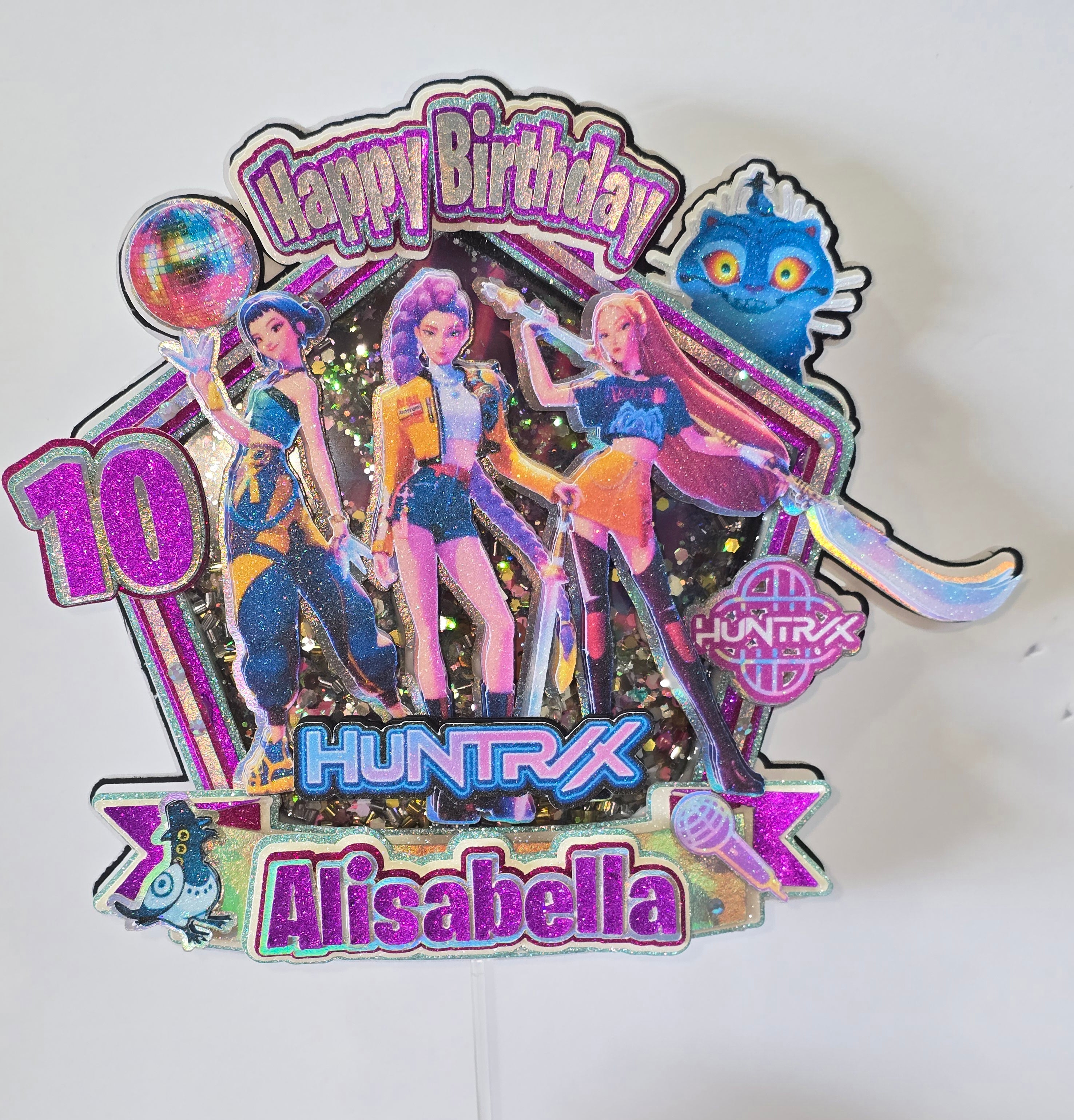 Personalized 3D Glitter Cake Topper k pop