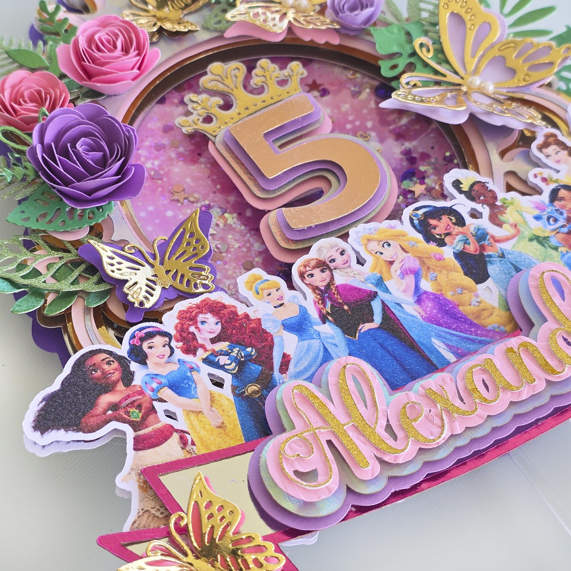 Personalized 3D Glitter Cartoon Cake Toppers for Children's Birthdays