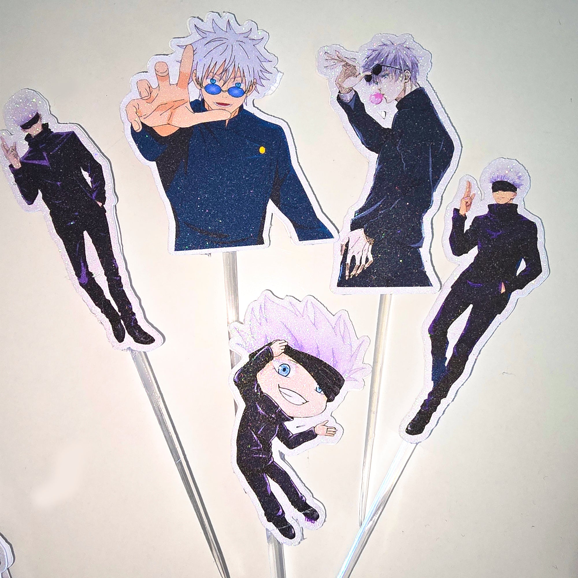 12-24 Pcs Glitter Cupcake Toppers. 12 Design gojo Cupcake Toppers. Food Decoration, Picks for Party Supplies