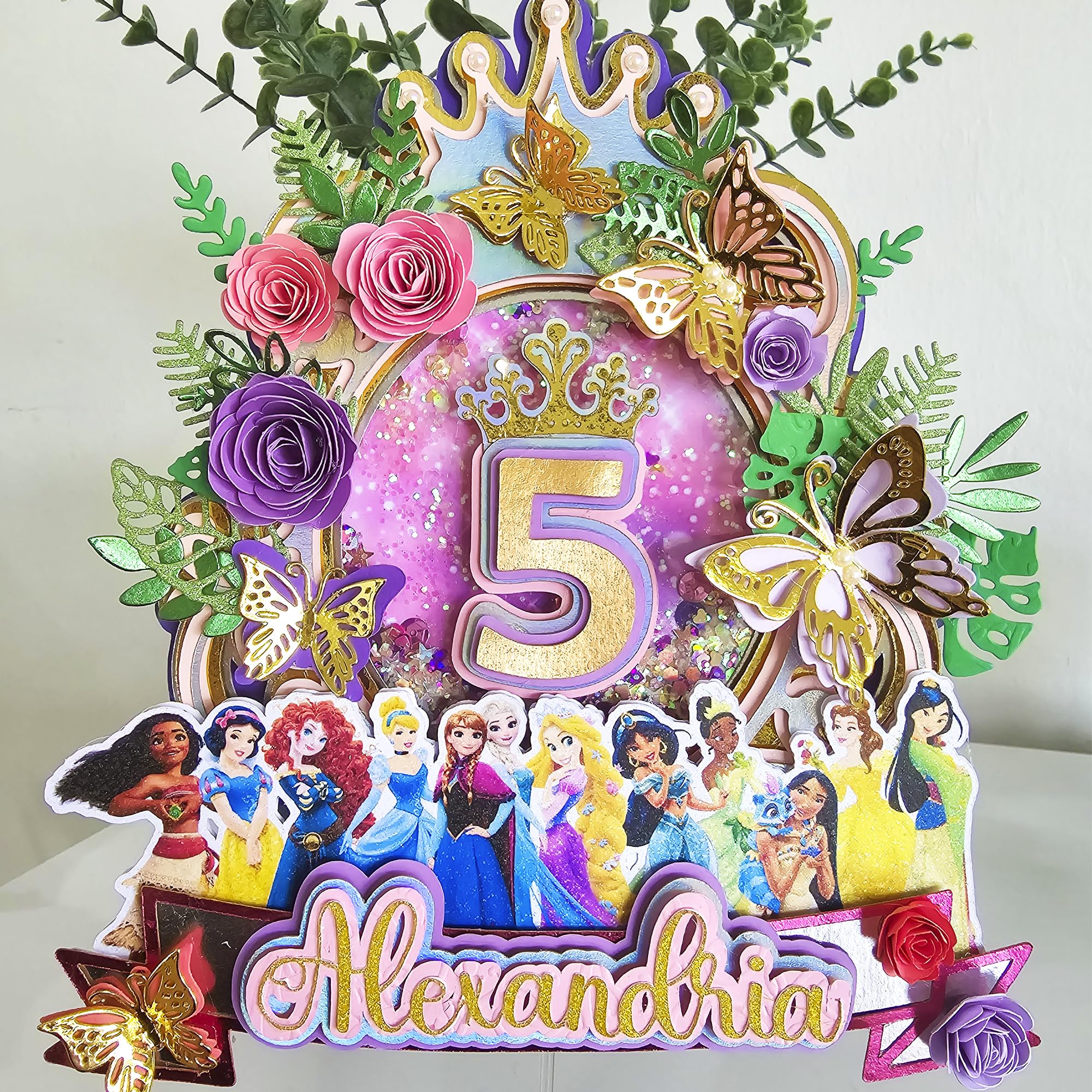Personalized 3D Glitter Cartoon Cake Toppers for Children's Birthdays