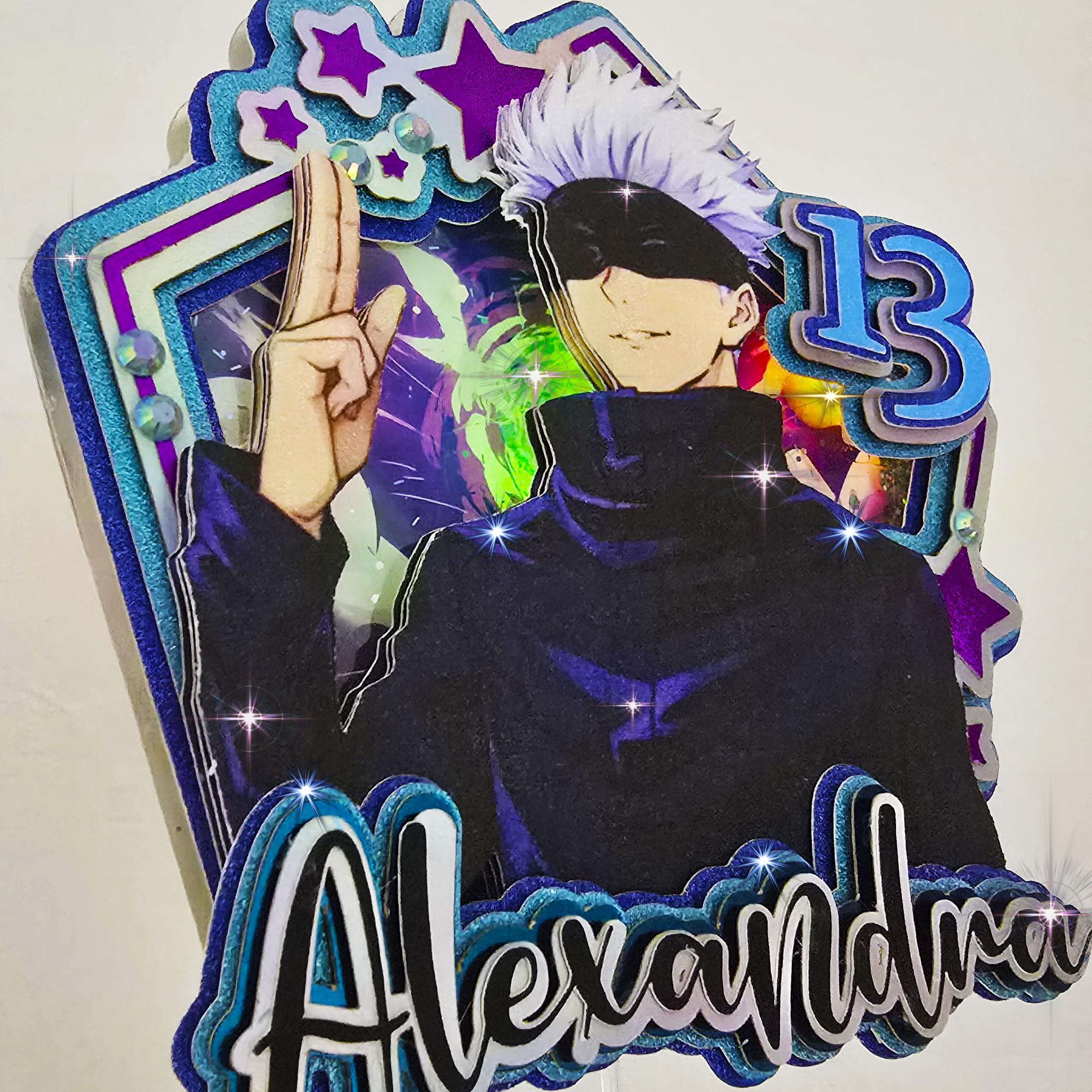 Personalized 3D Glitter Cartoon Cake Toppers for Children's Birthdays