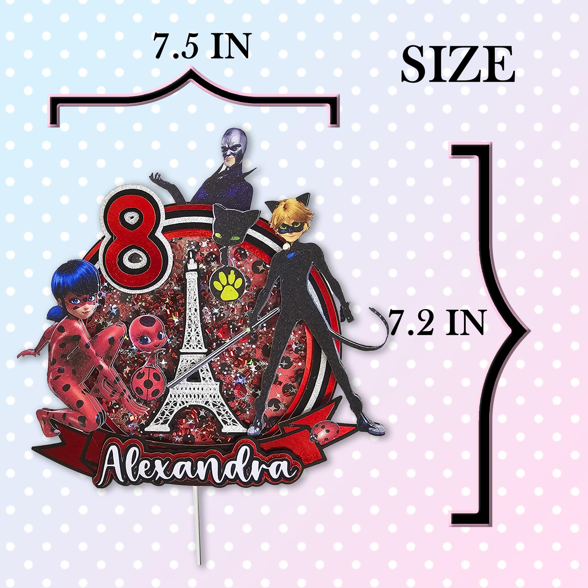 Personalized 3D Glitter Cartoon Cake Toppers for Children's Birthdays