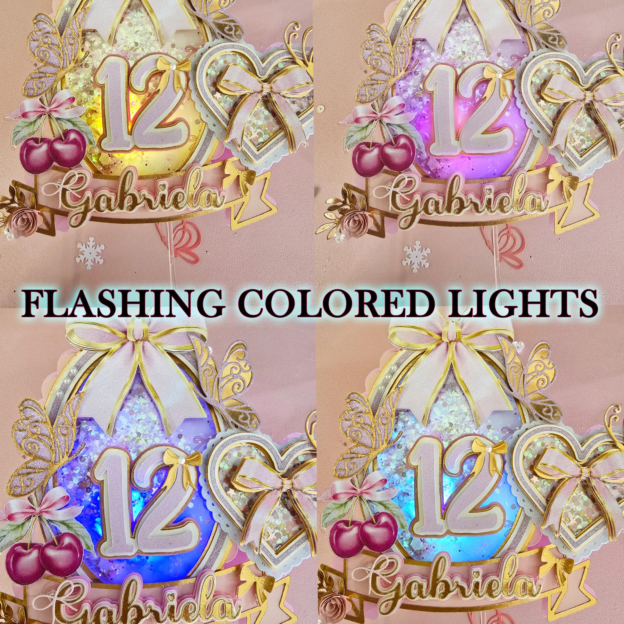 Personalized 3D Glitter Cartoon Cake Toppers for Children's Birthdays