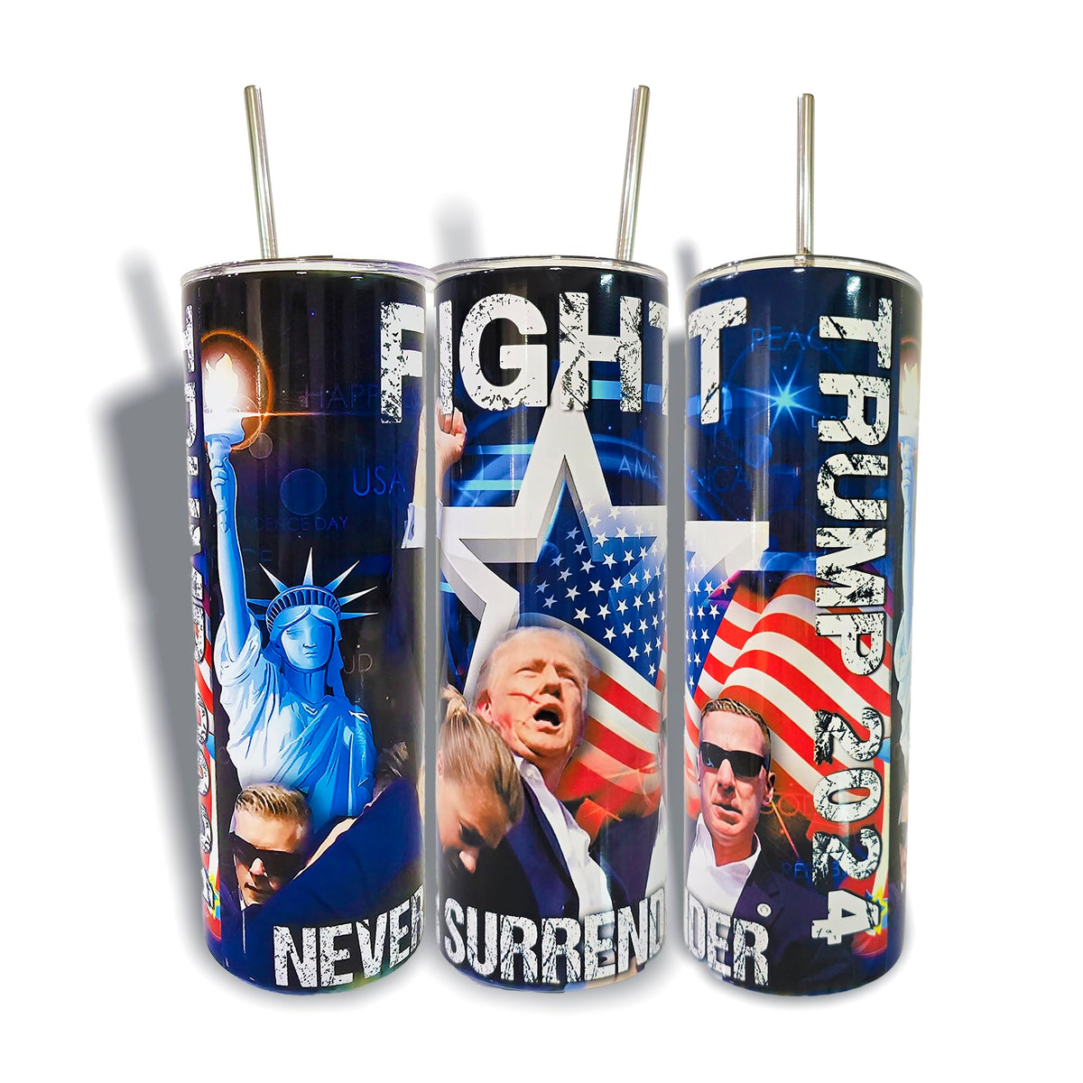 Vaso de acero inoxidable con aislamiento de 20 oz con temática de Trump, base antideslizante, tapa y pajitas de metal y plástico. Vaso Stanley. Taza Stanley.