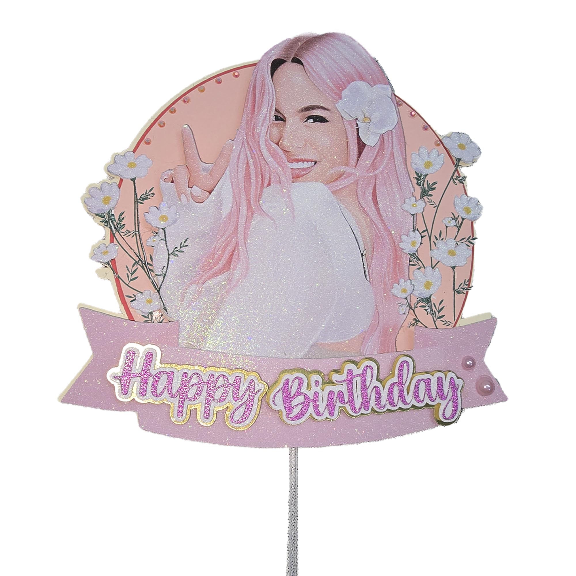 Personalized 3D Glitter Cartoon Cake Toppers for Children's Birthdays