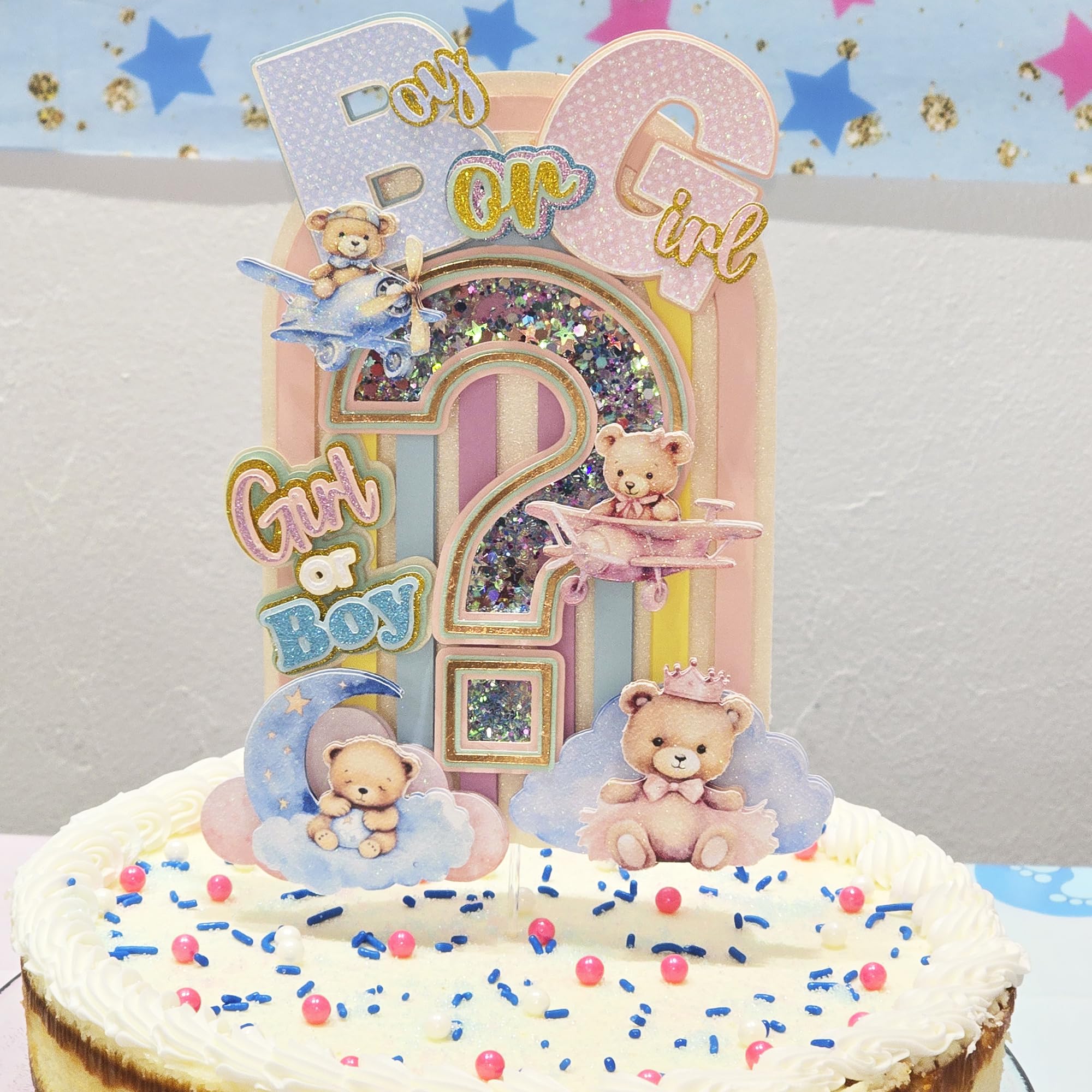 Personalized 3D Glitter Cartoon Cake Toppers for Children's Birthdays
