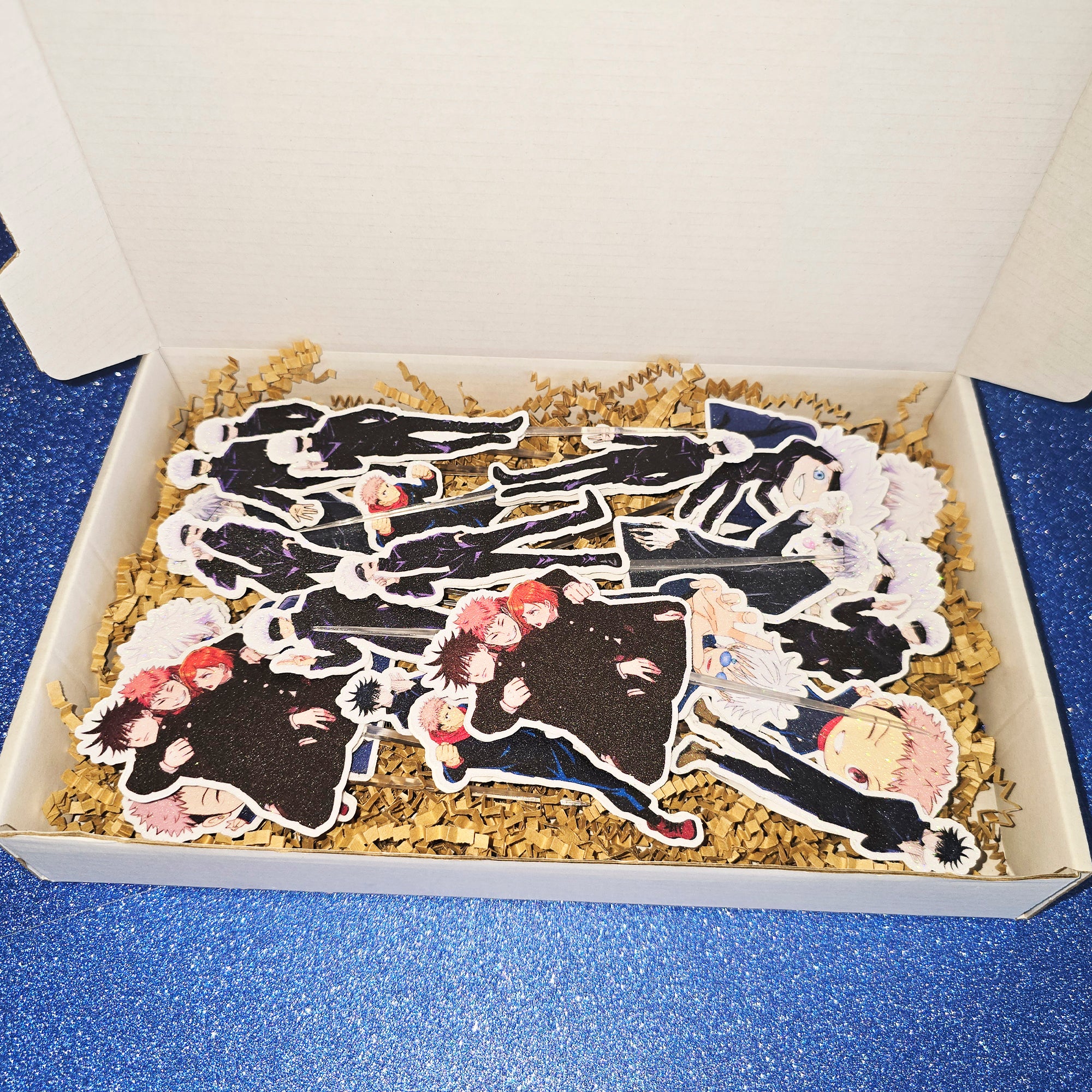 12-24 Pcs Glitter Cupcake Toppers. 12 Design gojo Cupcake Toppers. Food Decoration, Picks for Party Supplies