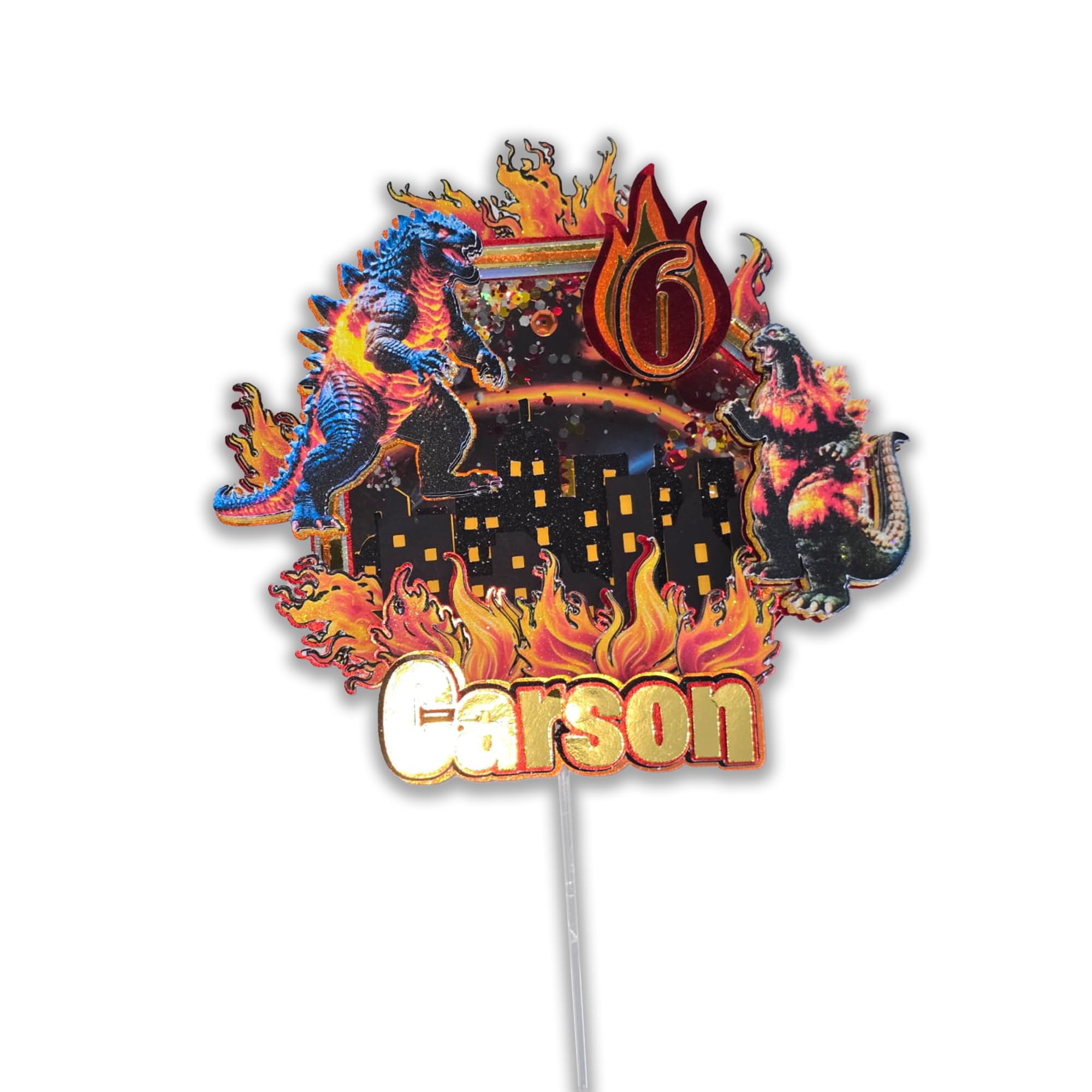 Personalized 3D Glitter Cartoon Cake Toppers for Children's Birthdays