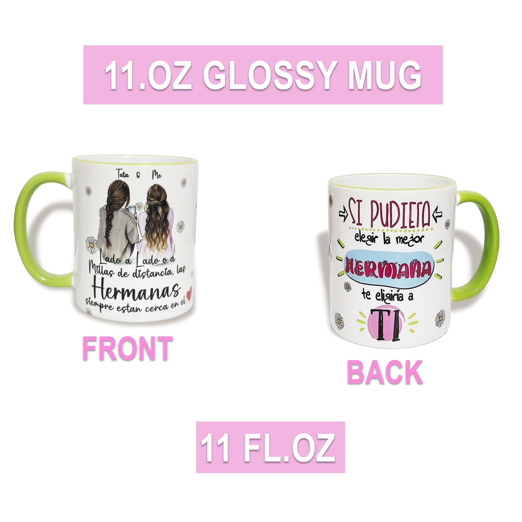 Personalized Sister 11oz Ceramic Mug (Español)