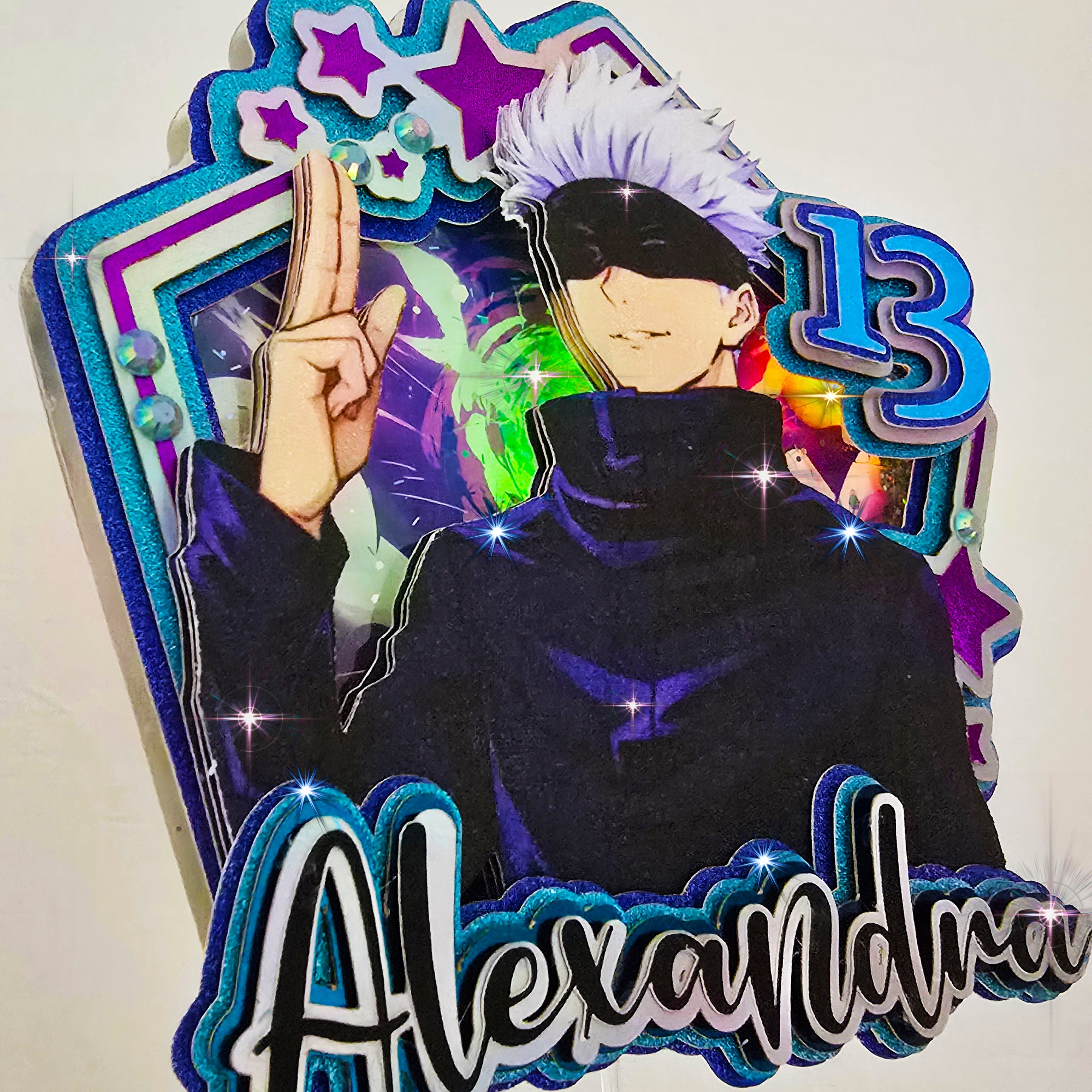 Personalized 3D Glitter  Cake Topper GOJO