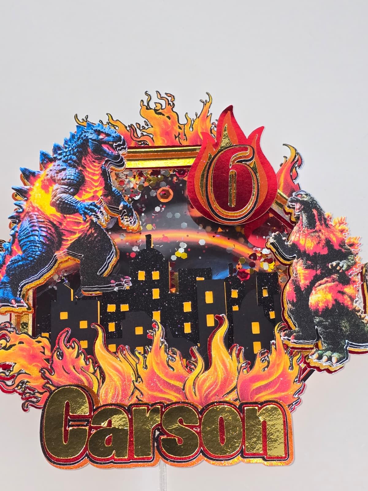 Personalized 3D Glitter Cartoon Cake Toppers for Children's Birthdays