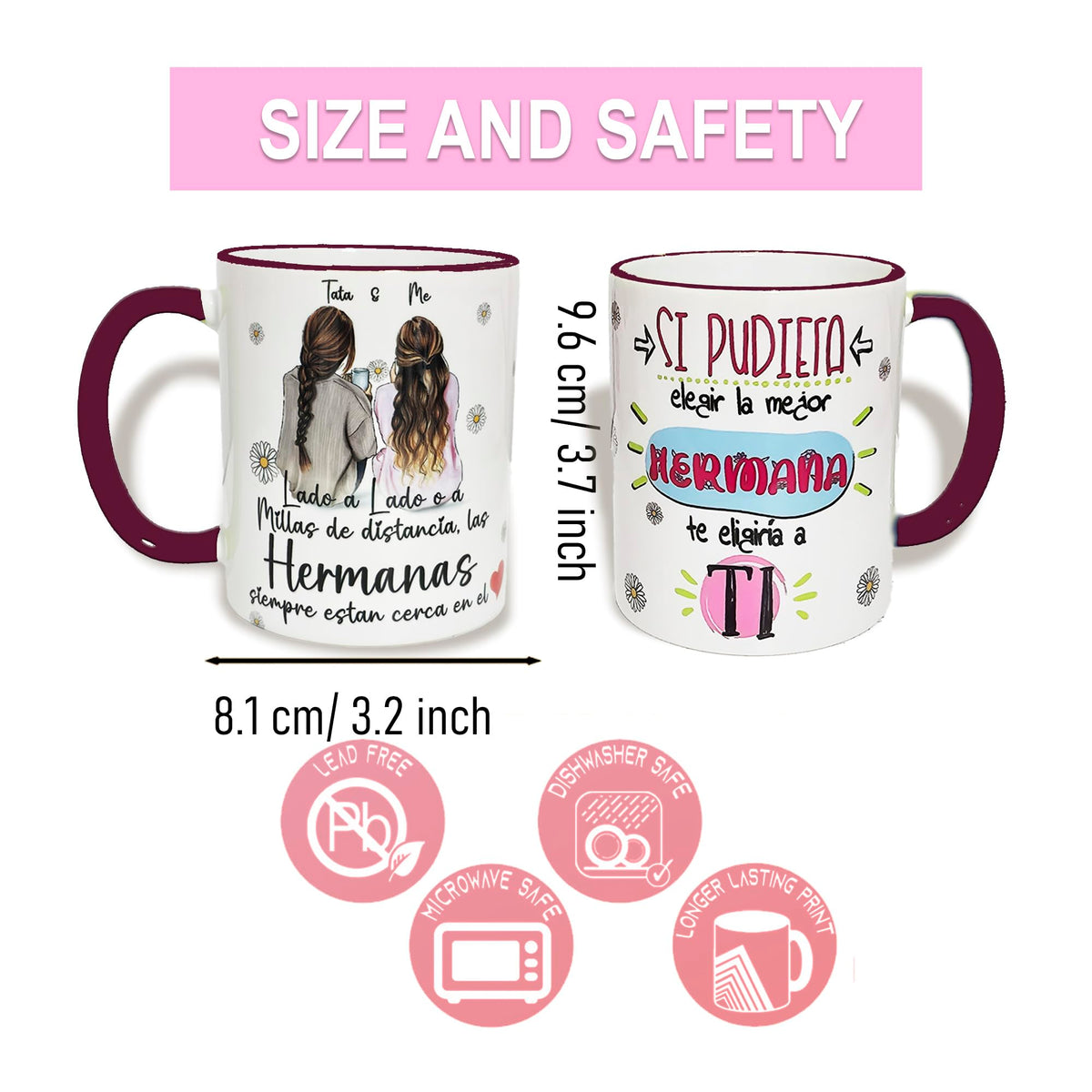 Personalized Sister 11oz Ceramic Mug (Español)