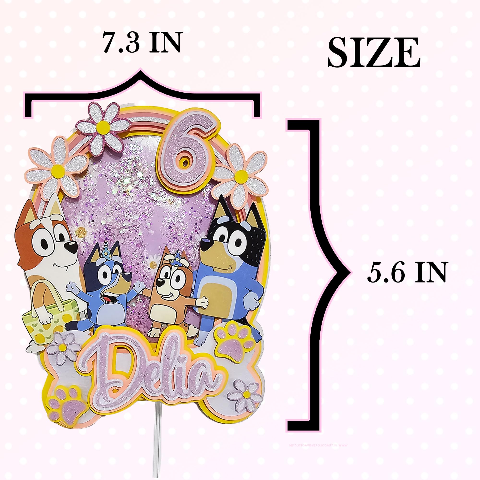 Personalized 3D Glitter Cartoon Cake Toppers for Children's Birthdays