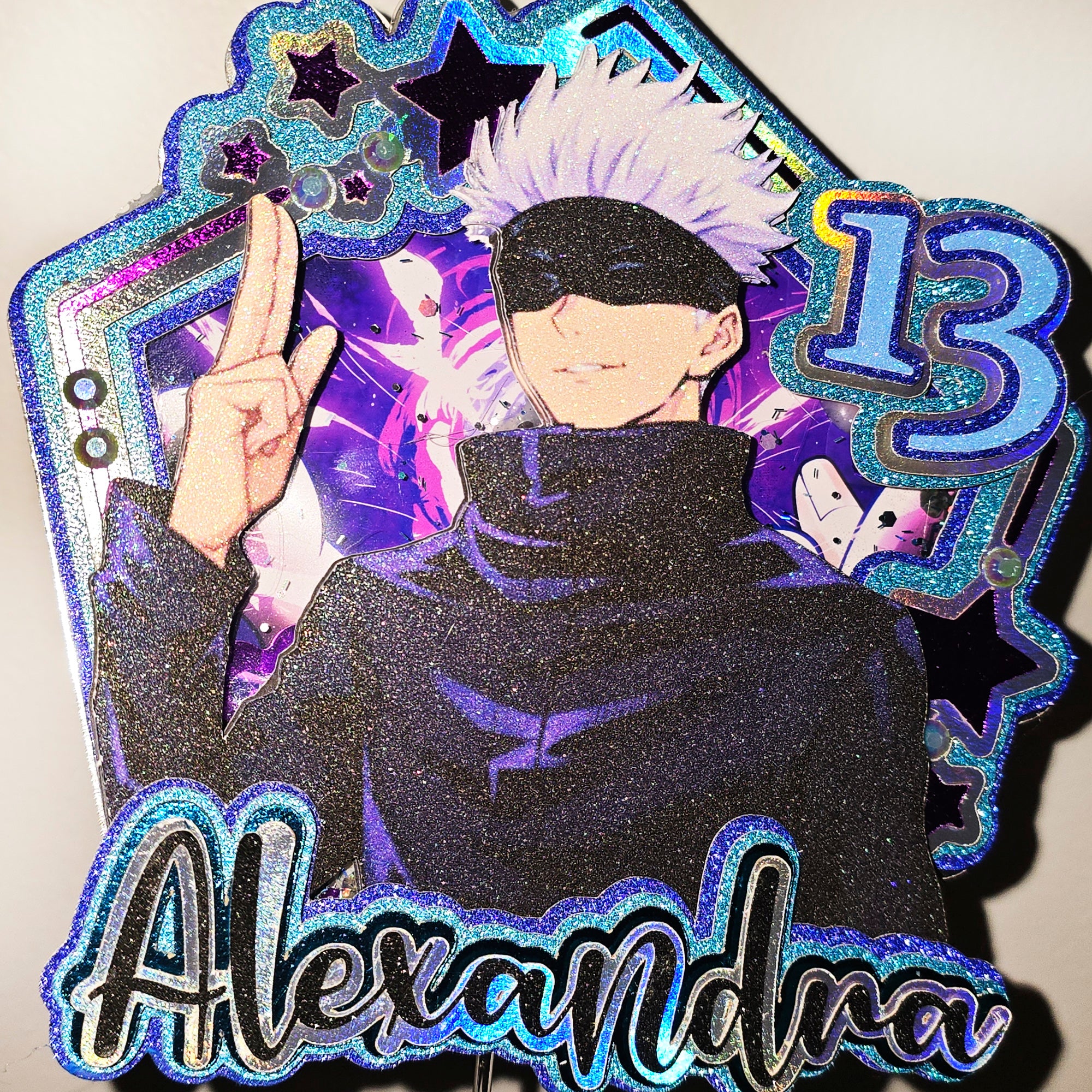 Personalized 3D Glitter  Cake Topper GOJO