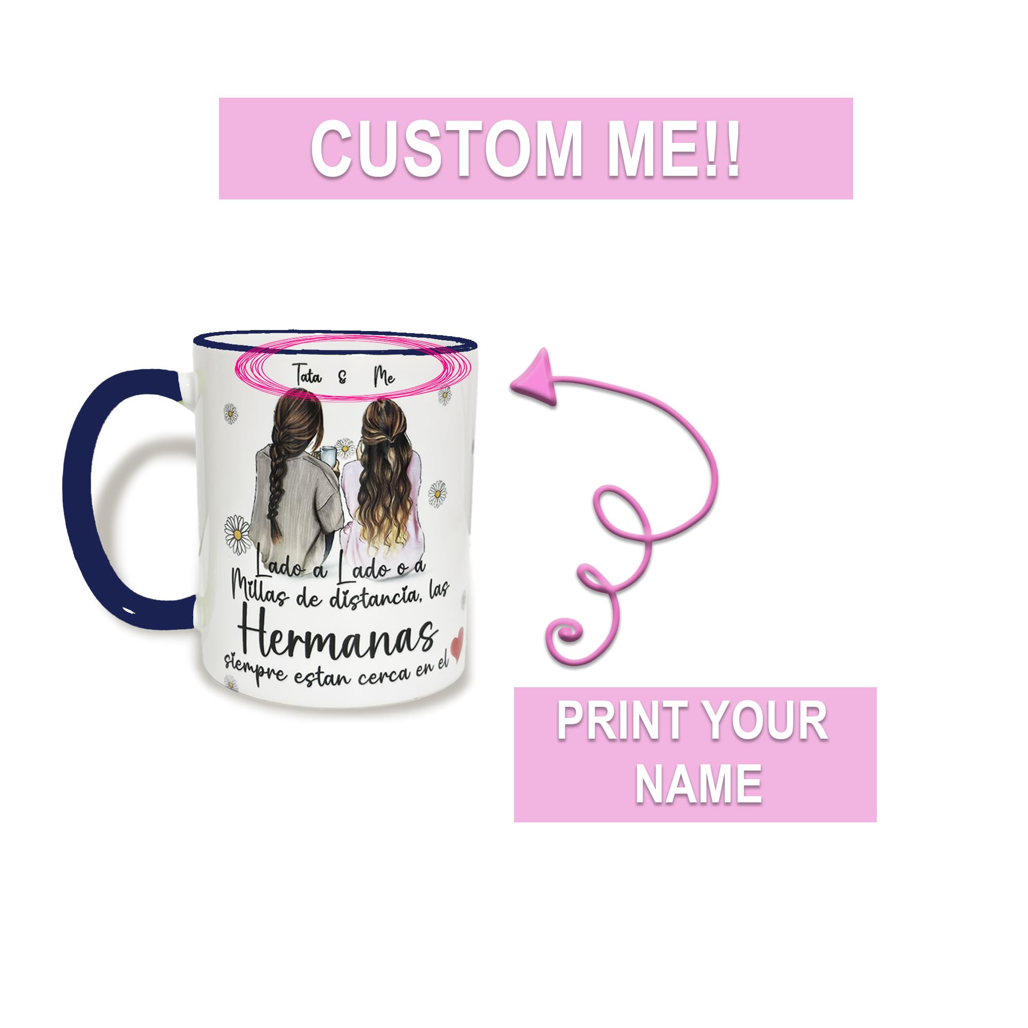 Personalized Sister 11oz Ceramic Mug (Español)