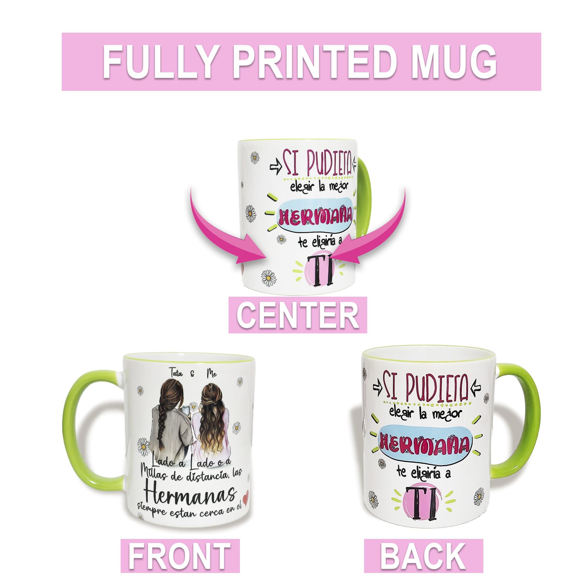 Personalized Sister 11oz Ceramic Mug (Español)