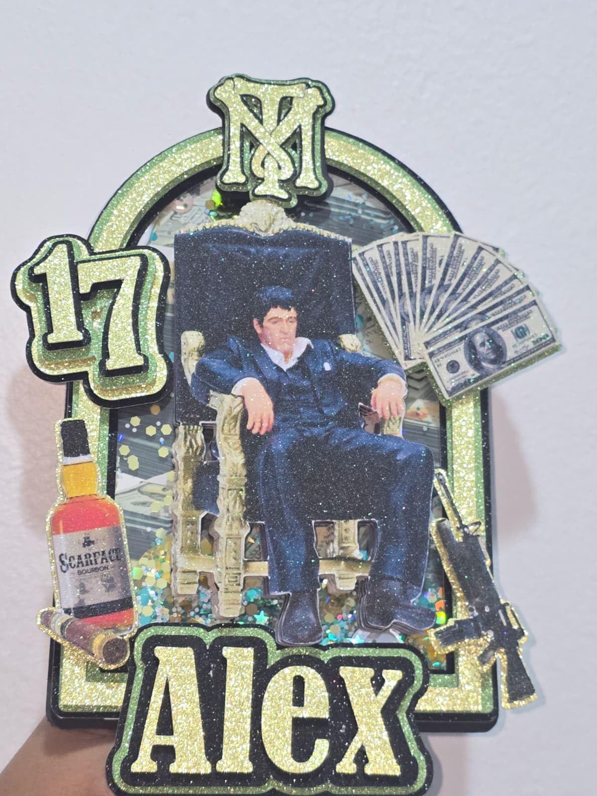 Personalized 3D Glitter Cartoon Cake Toppers for Children's Birthdays