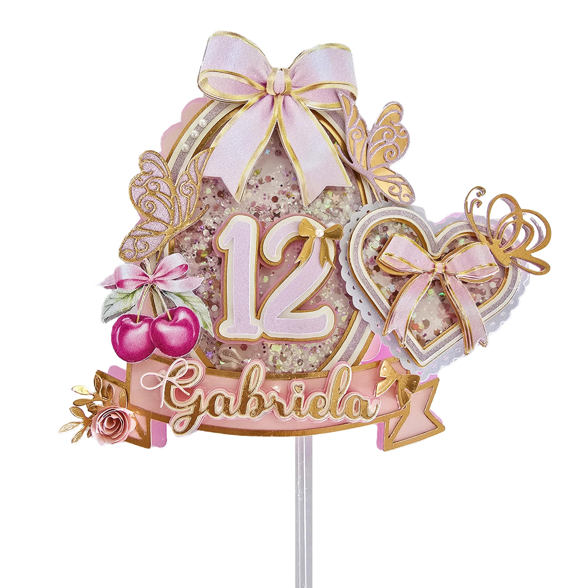 Personalized 3D Glitter Cartoon Cake Toppers for Children's Birthdays
