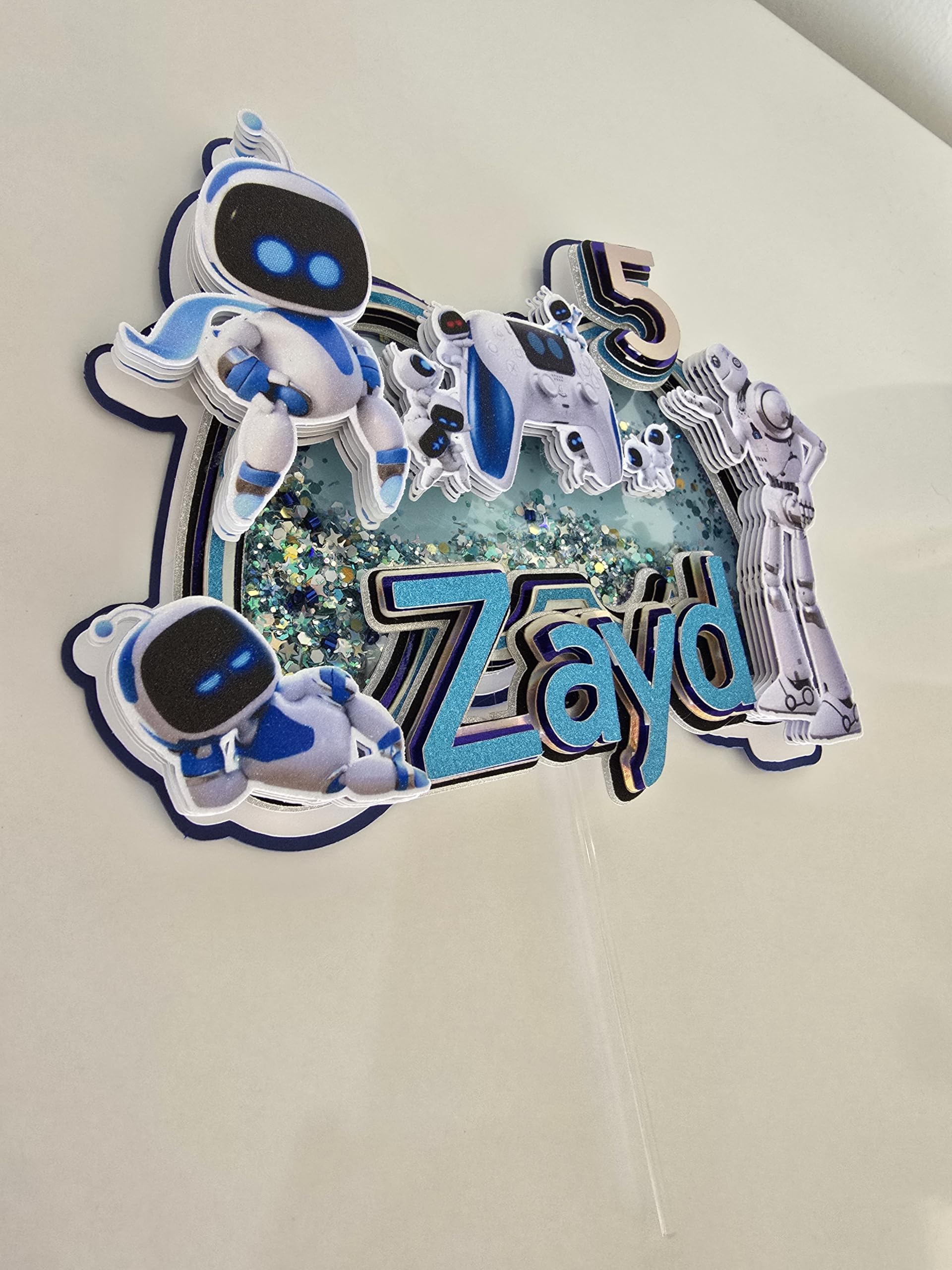 Personalized 3D Glitter Cartoon Cake Toppers for Children's Birthdays