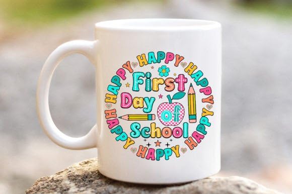 Back to School Ceramic Mug, 11 oz, First Day of School Theme