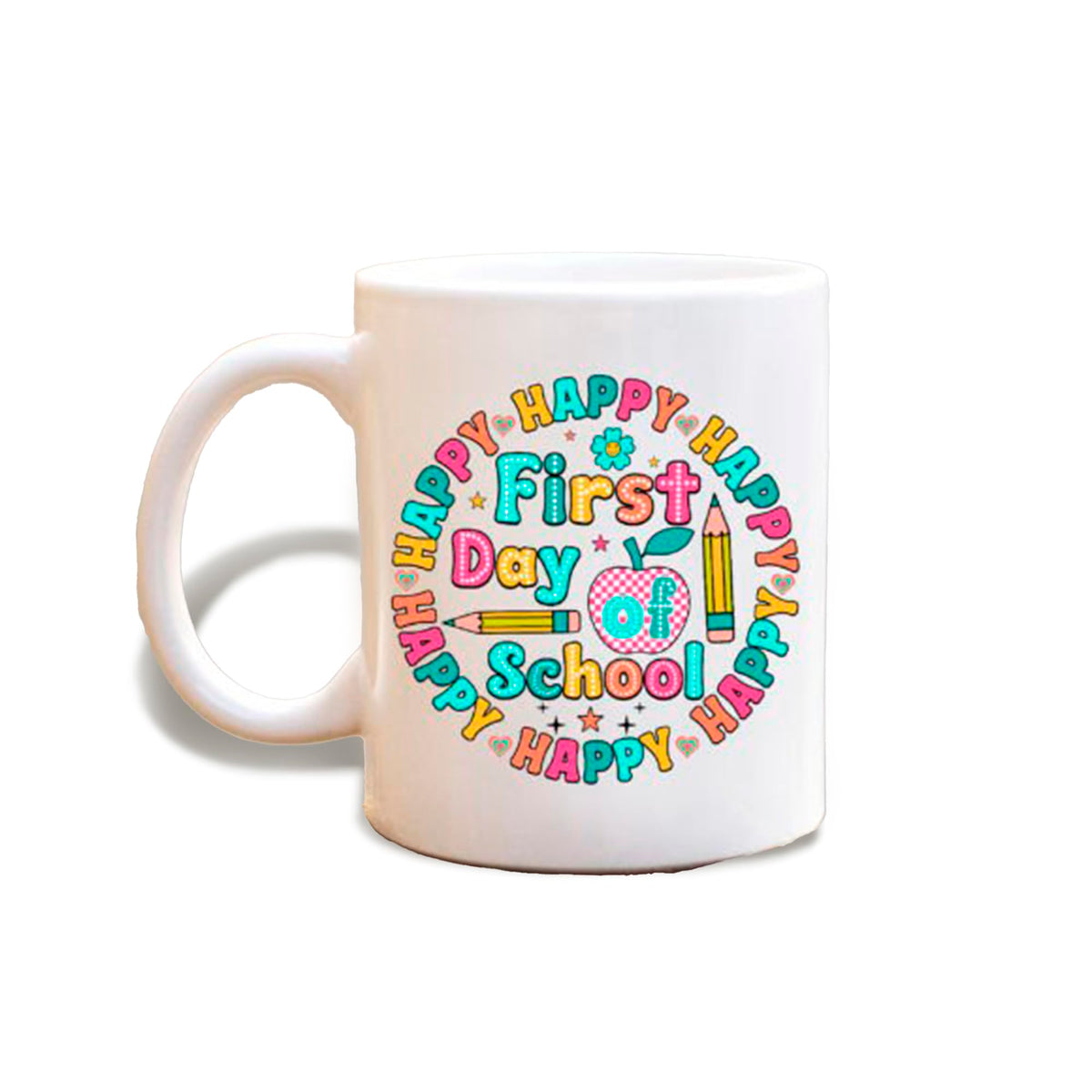 Taza de cerámica de regreso a clases, 11 oz, temática del primer día de clases