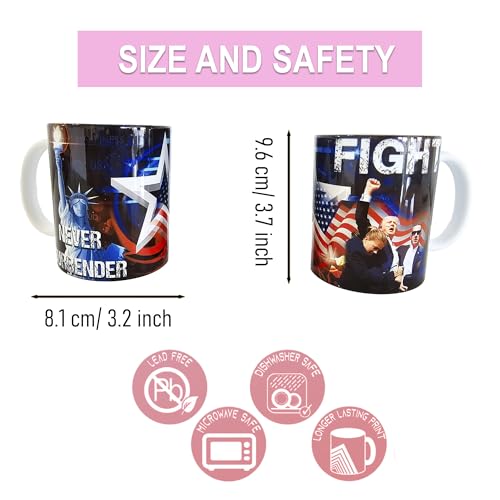 Trump Coffee Mugs, Double Sided Printing, Ceramic, Gift Box, Birthday Gifts for Men, Women, Dad, Friends.