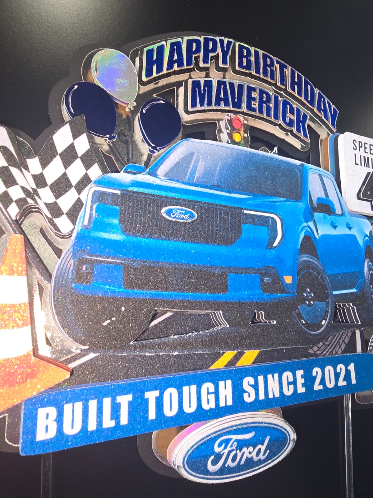 Personalized 3D Glitter Cartoon Cake Topper (TRUCK)