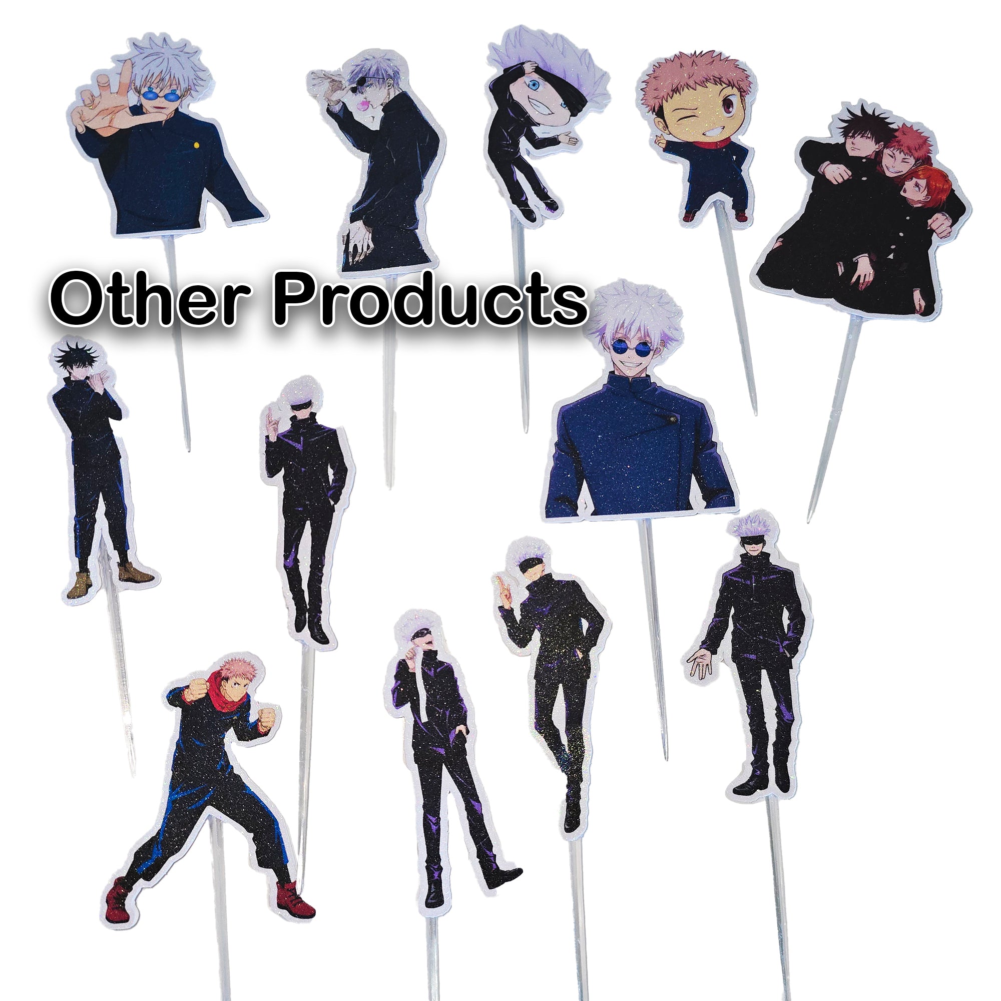 12-24 Pcs Glitter Cupcake Toppers. 12 Design gojo Cupcake Toppers. Food Decoration, Picks for Party Supplies