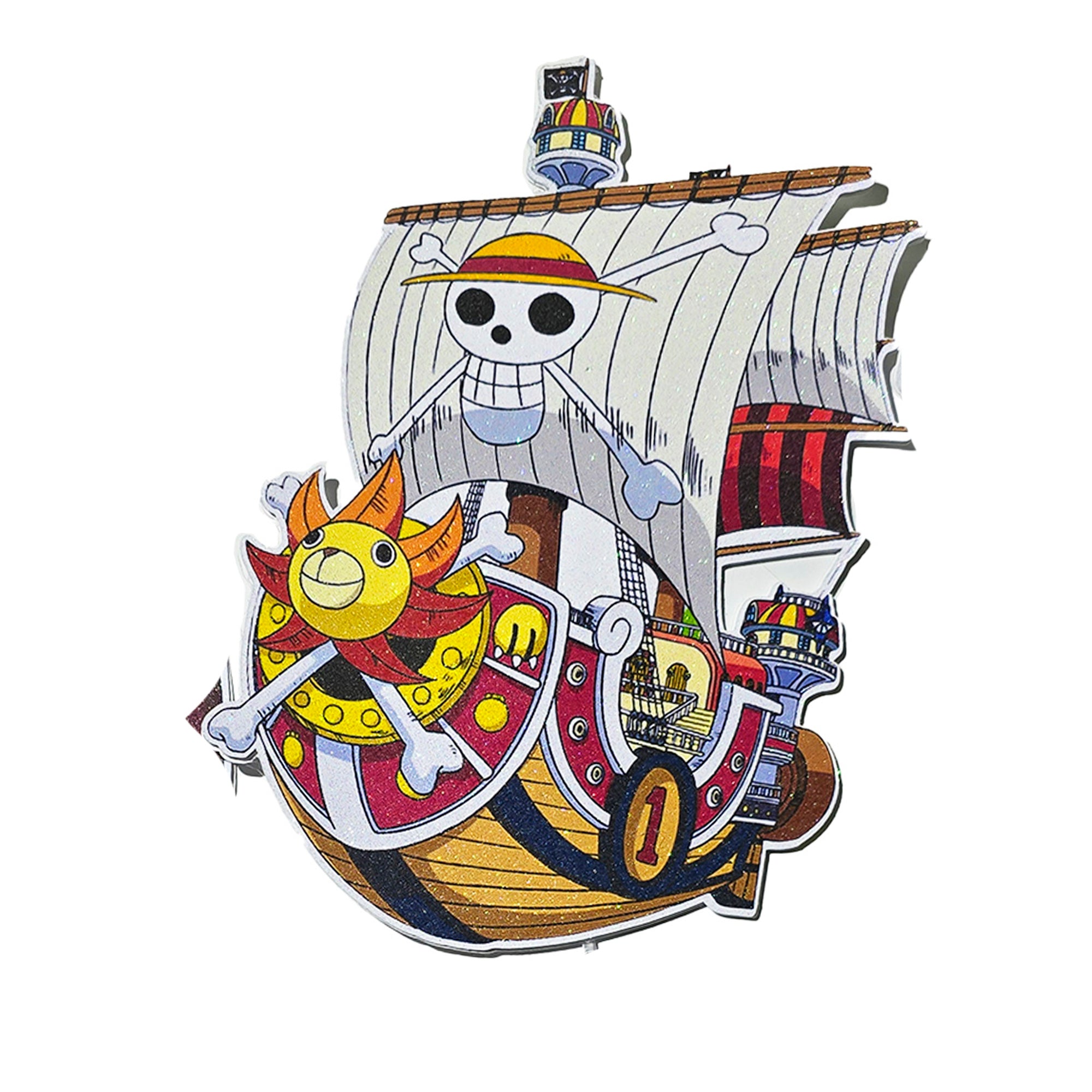 Personalized 3D Glitter Cartoon Cake Topper (ONE PIECE)