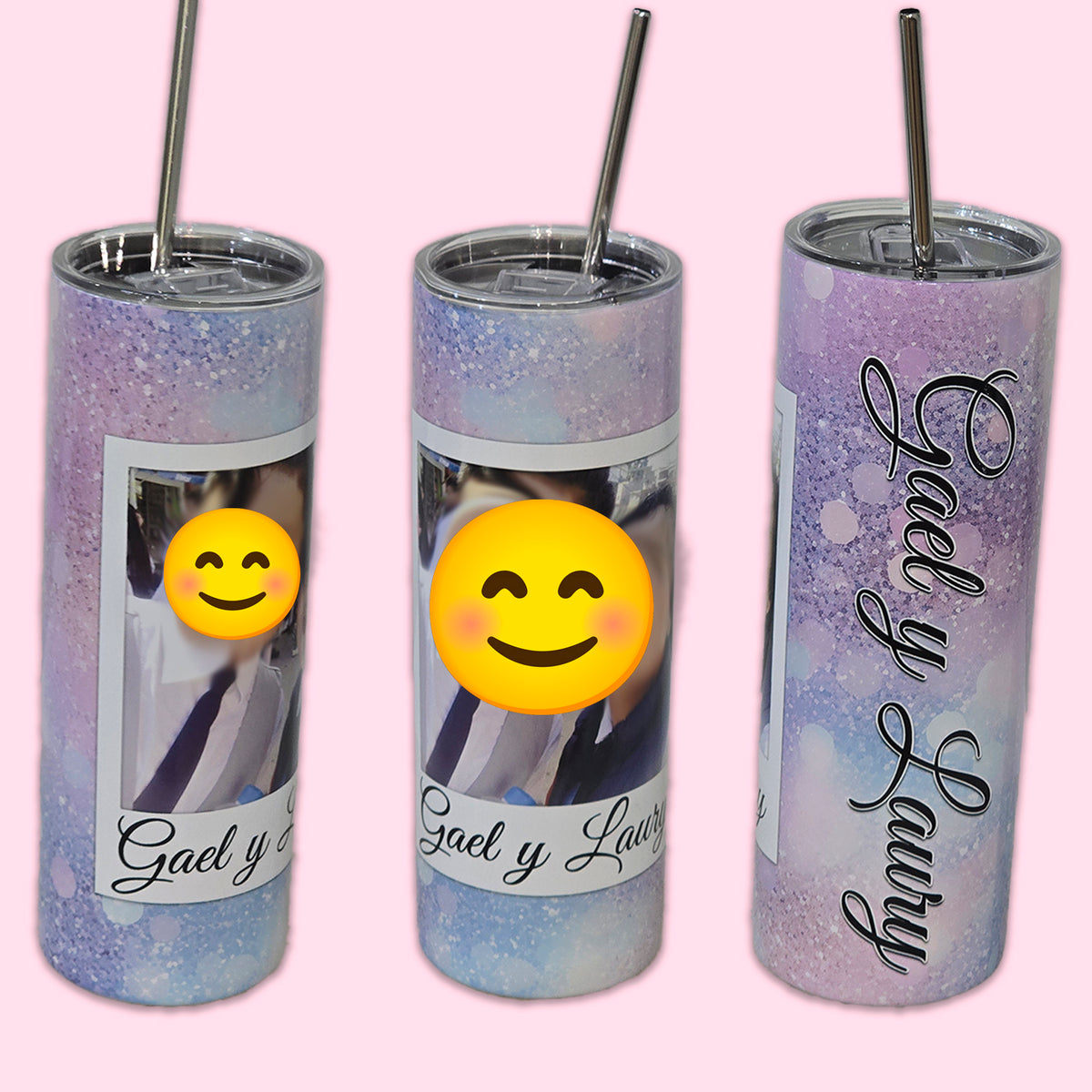 Customized Violet with Pictures Tumbler 20 oz – Gift | Stainless Steel Thermos that Keeps Heat and Cold