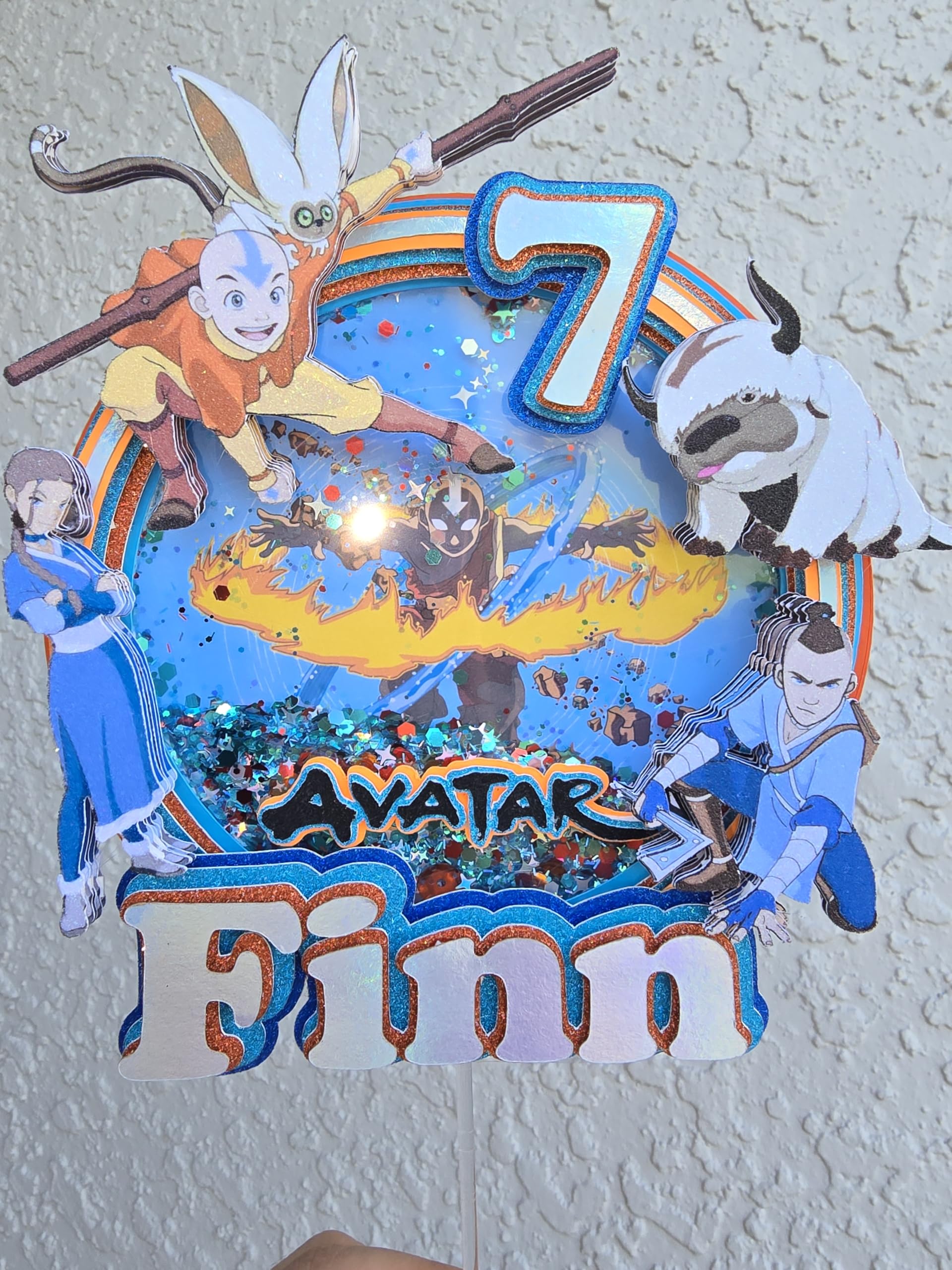 Personalized 3D Glitter Cartoon Cake Toppers for Children's Birthdays