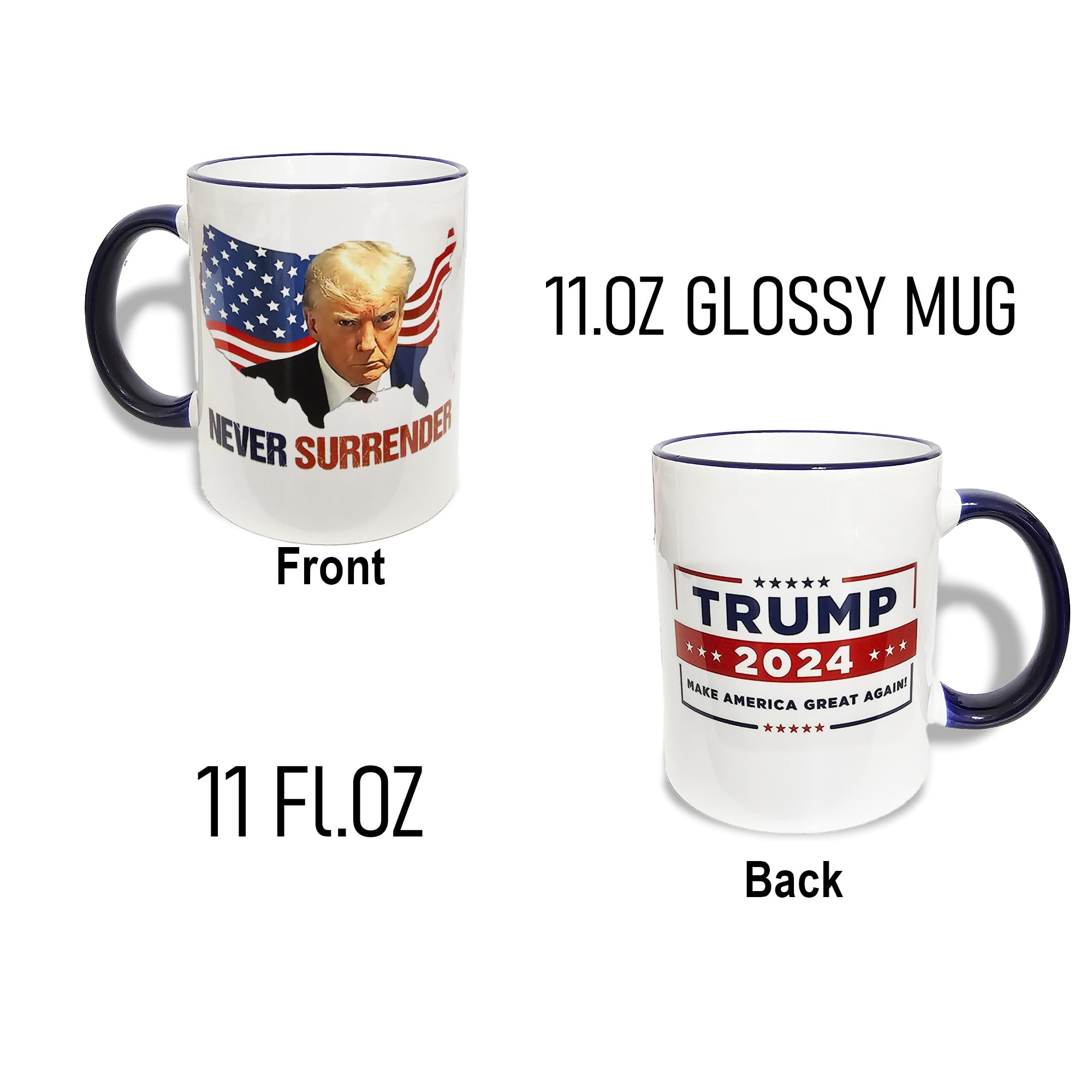 Trump Coffee Mugs, Double Sided Printing, Ceramic, Gift Box, Birthday Gifts for Men, Women, Dad, Friends.