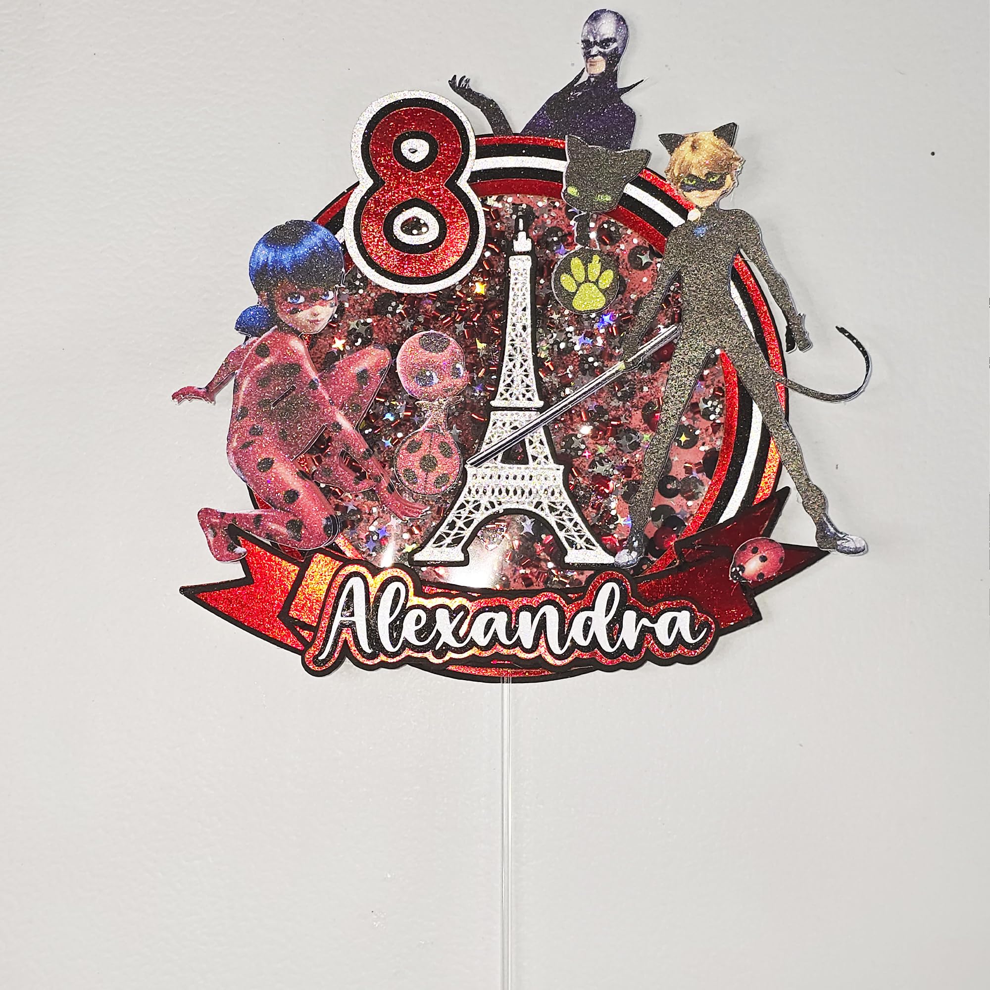 Personalized 3D Glitter Cartoon Cake Toppers for Children's Birthdays