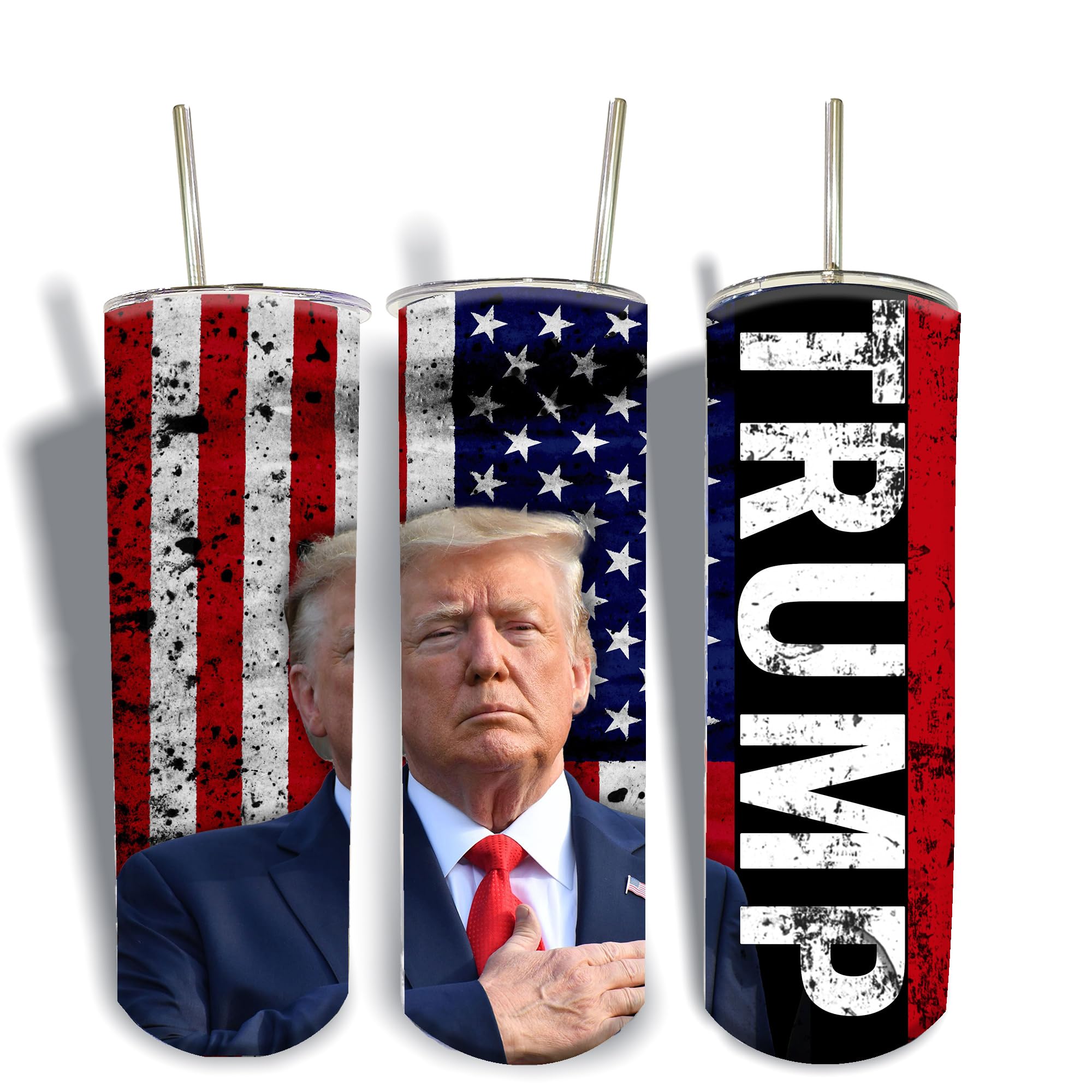 Trump Themed 20oz Insulated Stainless Steel Tumbler, Non-Slip Base, Lid, Metal and Plastic Straws, stanley tumbler, stanley cup