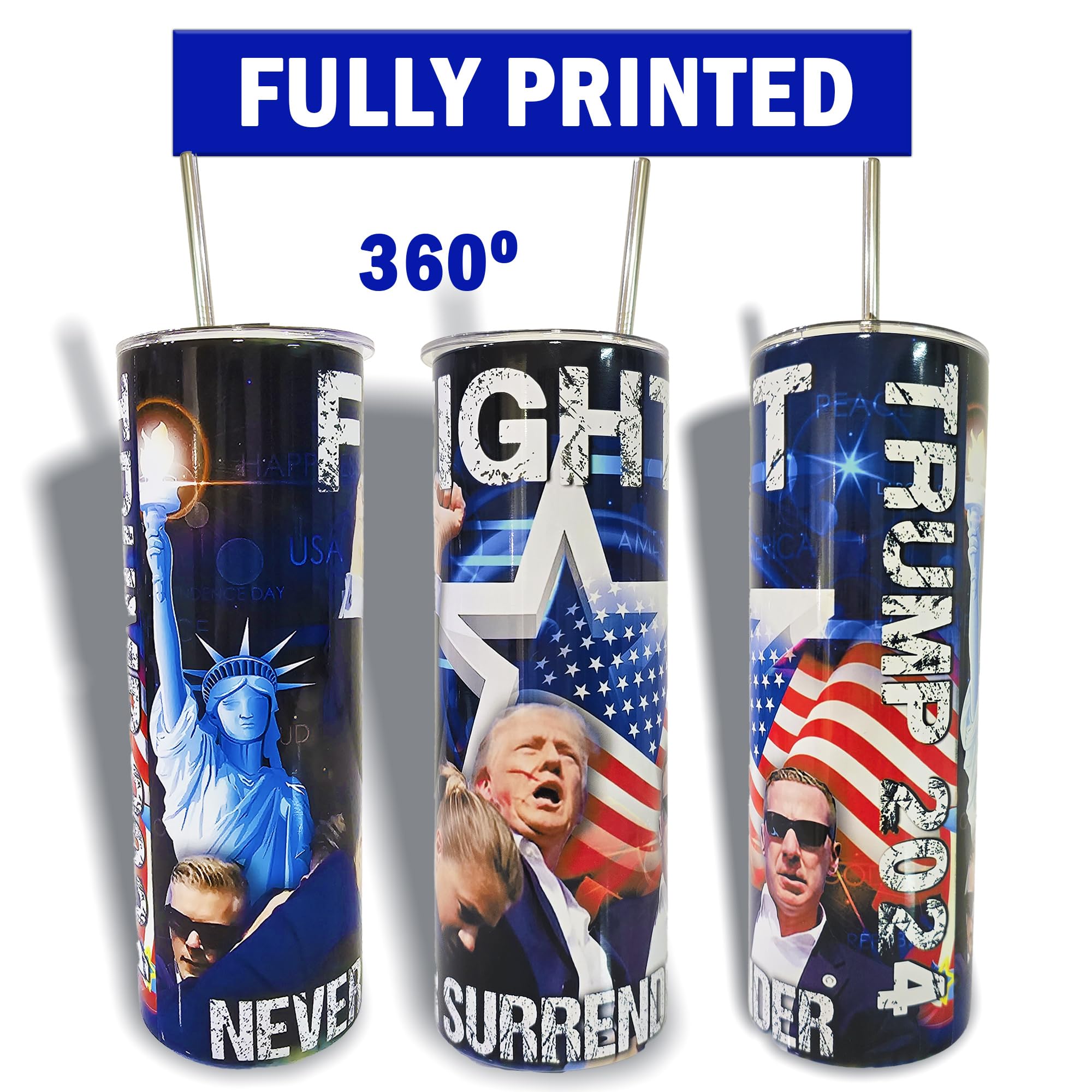 Trump Themed 20oz Insulated Stainless Steel Tumbler, Non-Slip Base, Lid, Metal and Plastic Straws, stanley tumbler, stanley cup