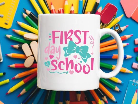 Back to School Ceramic Mug, 11 oz, First Day of School Theme