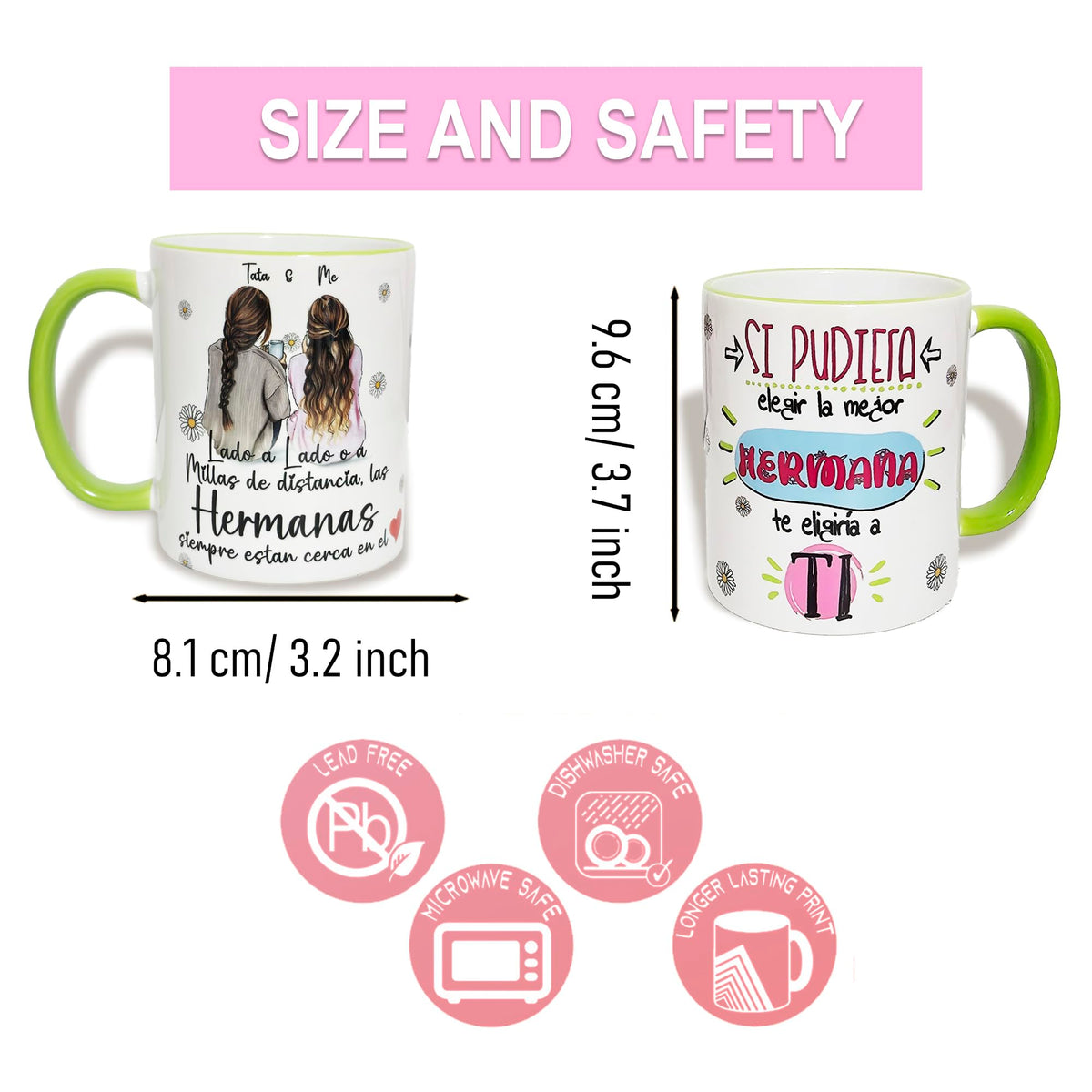 Personalized Sister 11oz Ceramic Mug (Español)