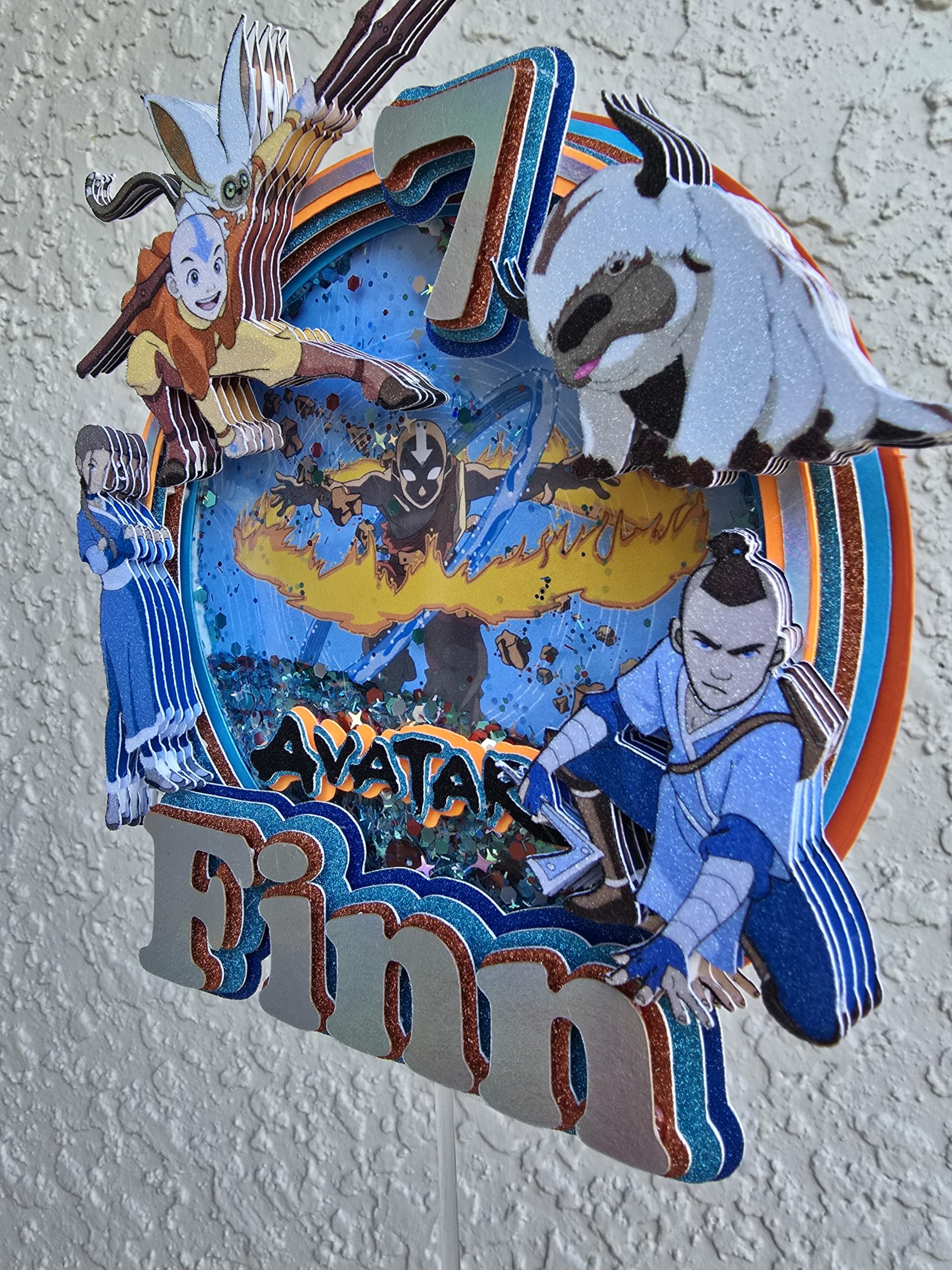 Personalized 3D Glitter Cartoon Cake Toppers for Children's Birthdays