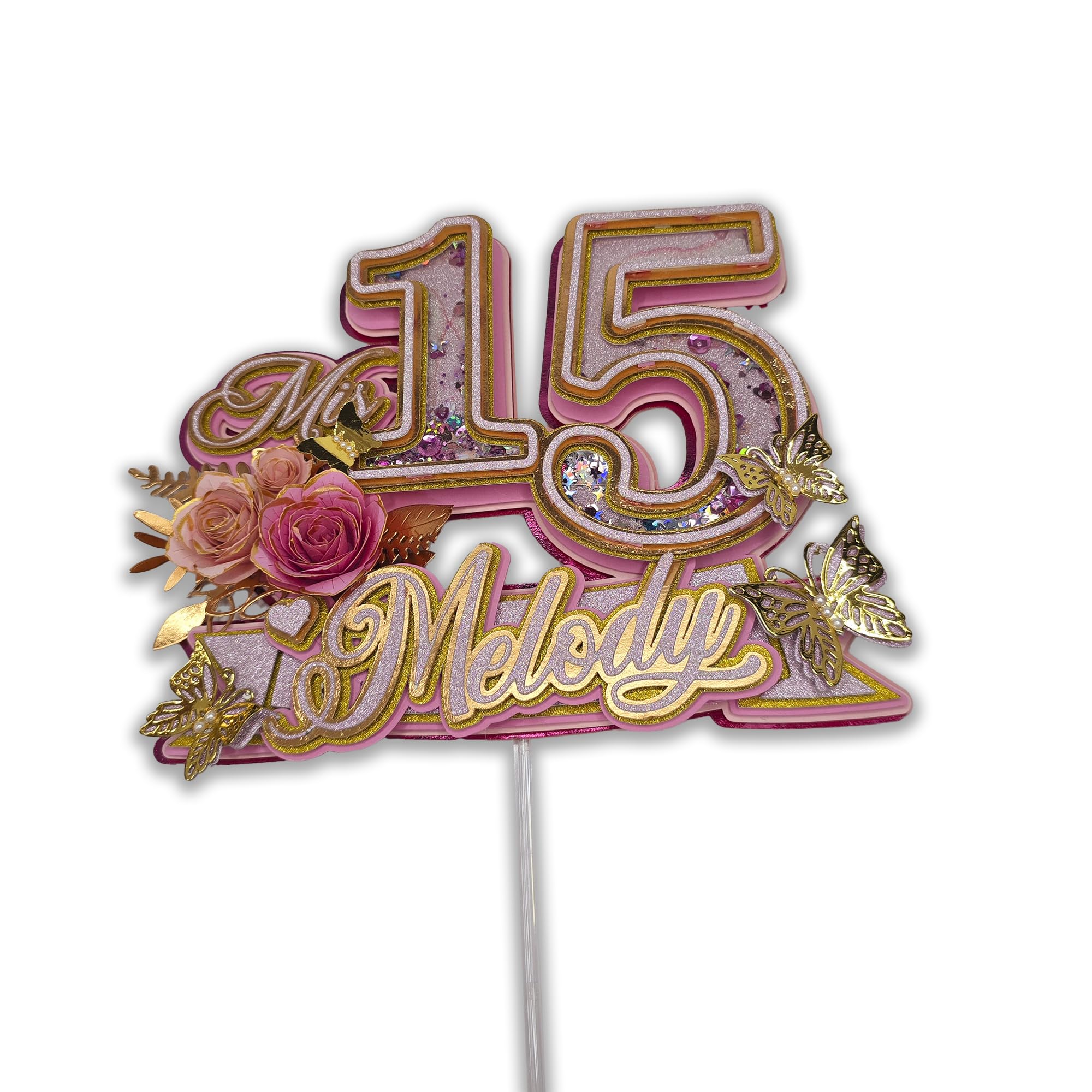 Personalized 3D Glitter Cartoon Cake Toppers for Children's Birthdays