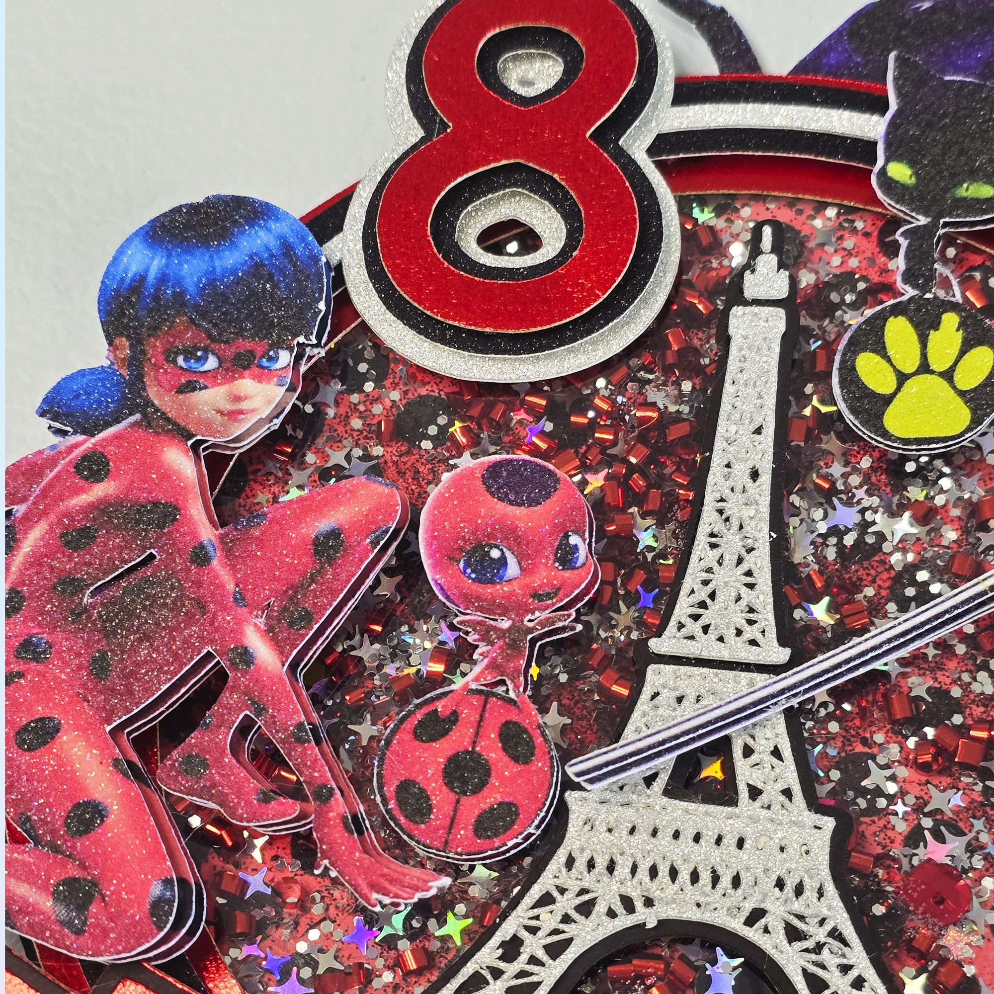 Personalized 3D Glitter Cartoon Cake Toppers for Children's Birthdays