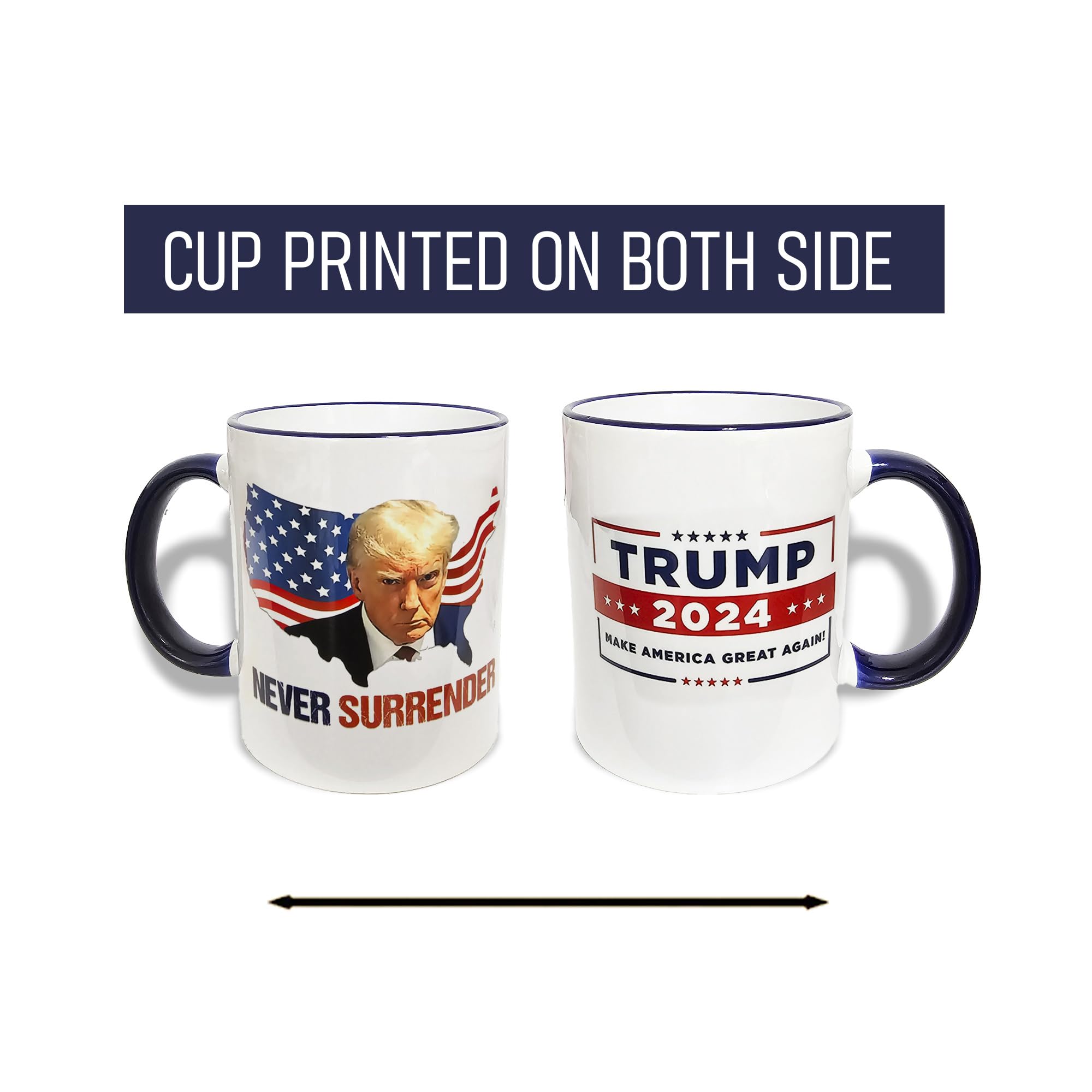 Trump Coffee Mugs, Double Sided Printing, Ceramic, Gift Box, Birthday Gifts for Men, Women, Dad, Friends.