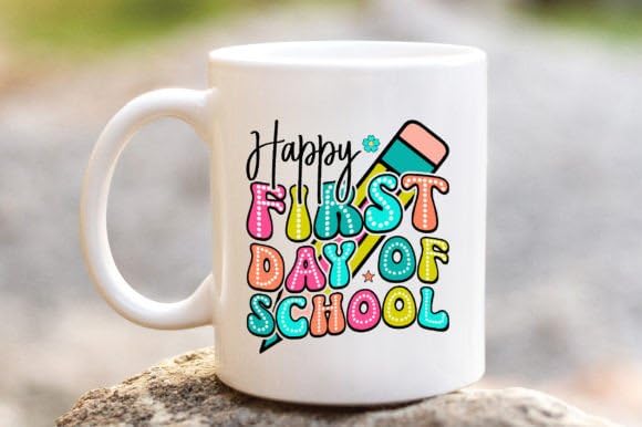 Back to School Ceramic Mug, 11 oz, First Day of School Theme